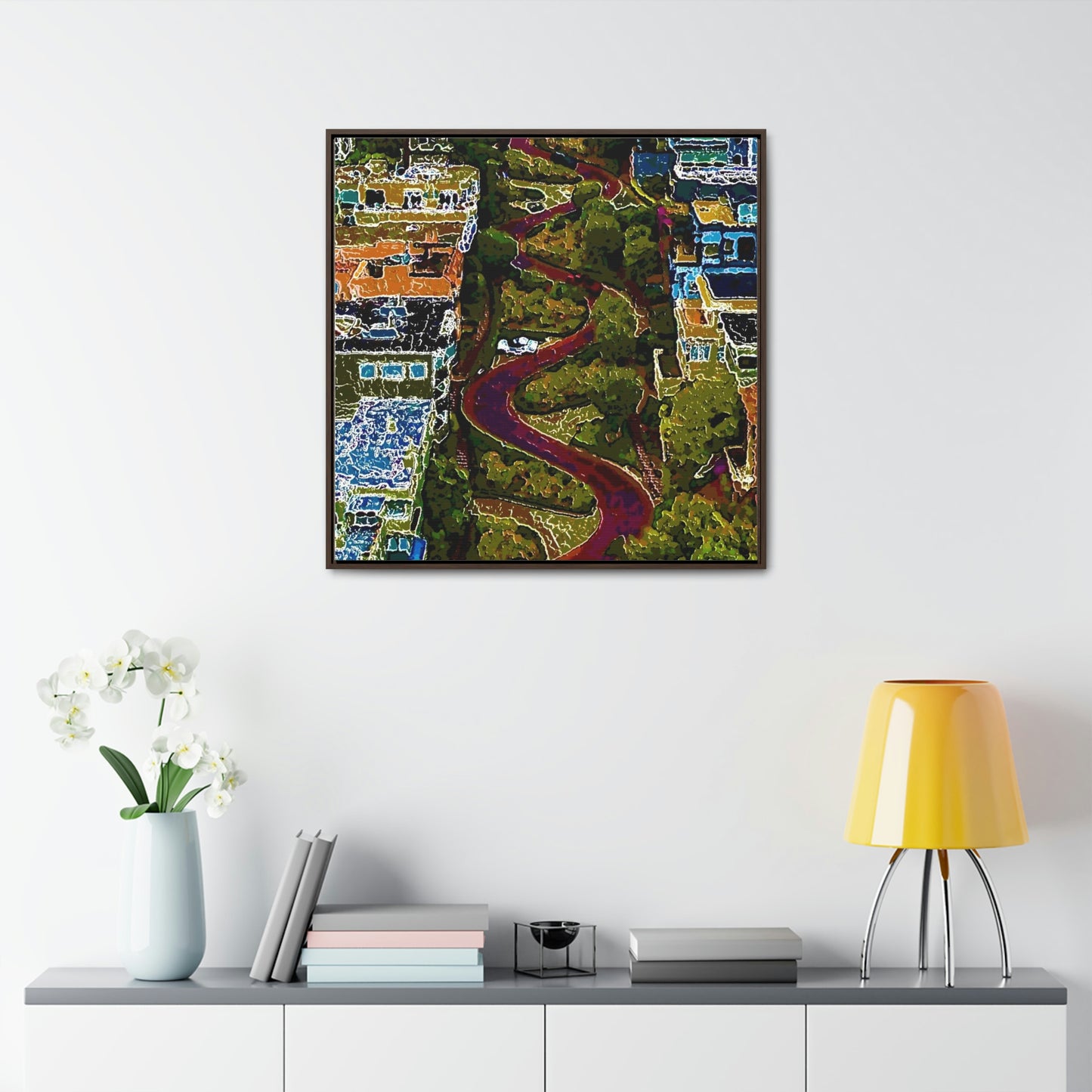Gallery Canvas Wraps, Square Frame ... A Crazy Street ... 'Eight Winding Curve-Switchbacks' ... "Lombard Street, San Francisco, CA' ... Family Archives: 1970's ... Original Works ...