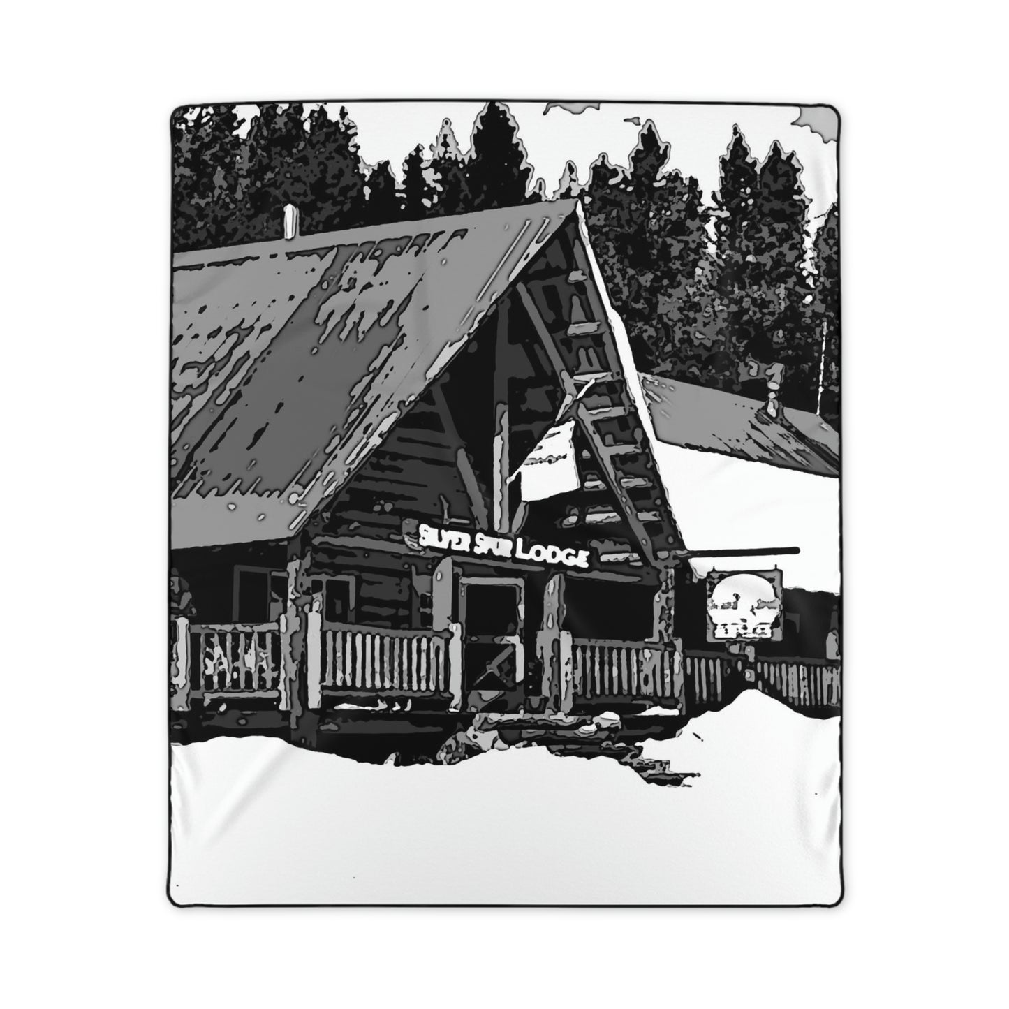 Polyester Blanket ... A Beautiful Lodge & Back-Country Outfitter In A Mountain Town ... 'Dixie, Idaho, November 2022' ... Original Works ...