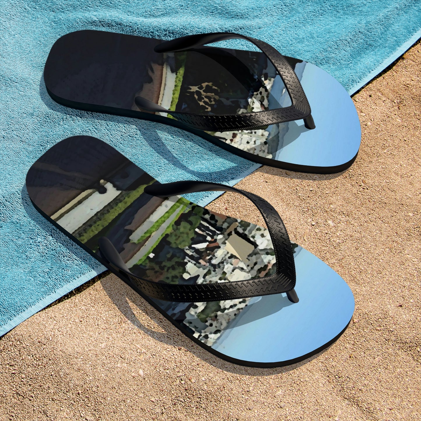 Unisex Flip-Flops  ... "Lombard Street San Francisco, CA, USA" ... Family Archives 1970's ... Original Works ...