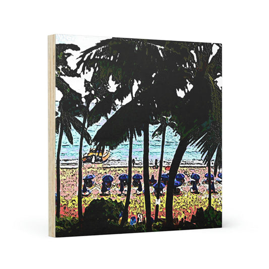Wood Canvas ... "A Beautiful Beach Amongst The Palms" ... The Outrigger Waikiki, Honolulu, Oahu ... Original Works ...