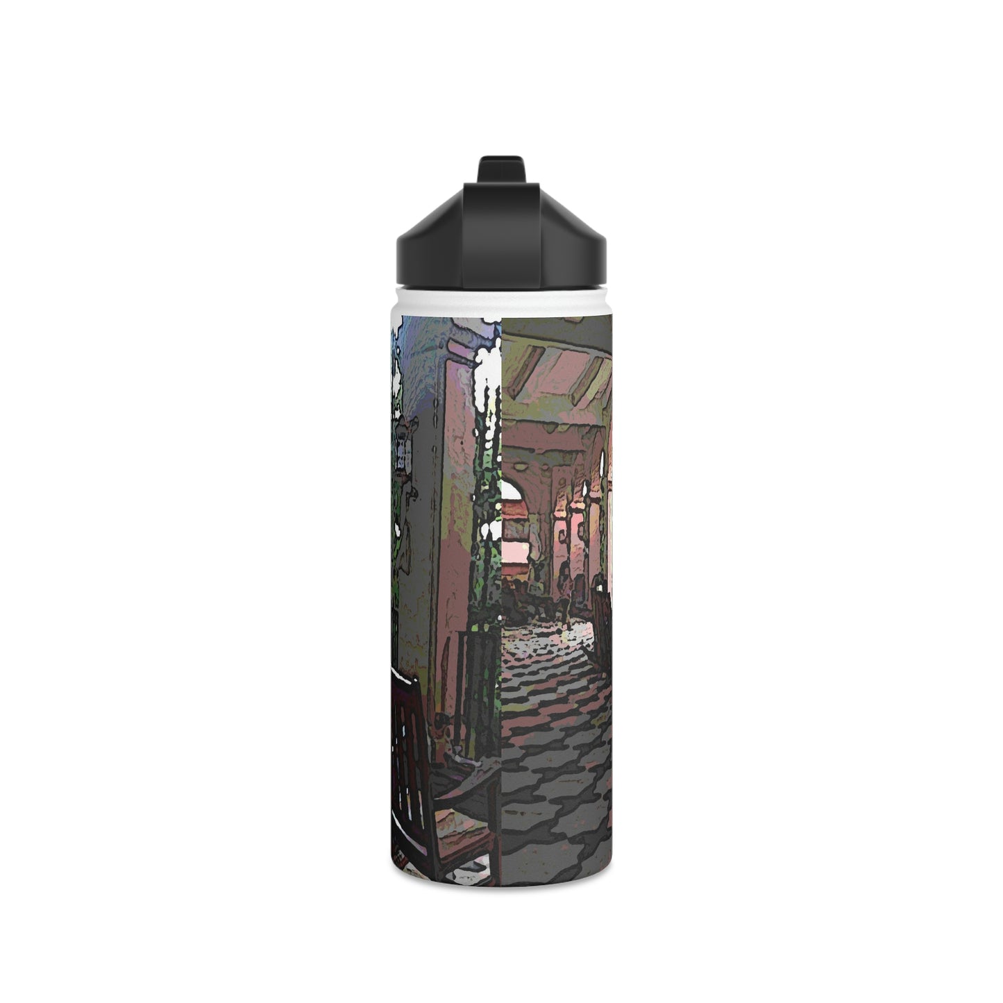 Stainless Steel Water Bottle, Standard Lid ... Lanai & Rocking Chairs At: 'The Pink Palace' ... The Royal Hawai'ian ... Honolulu, HI ... '27Oct2014' ... Original Works ...