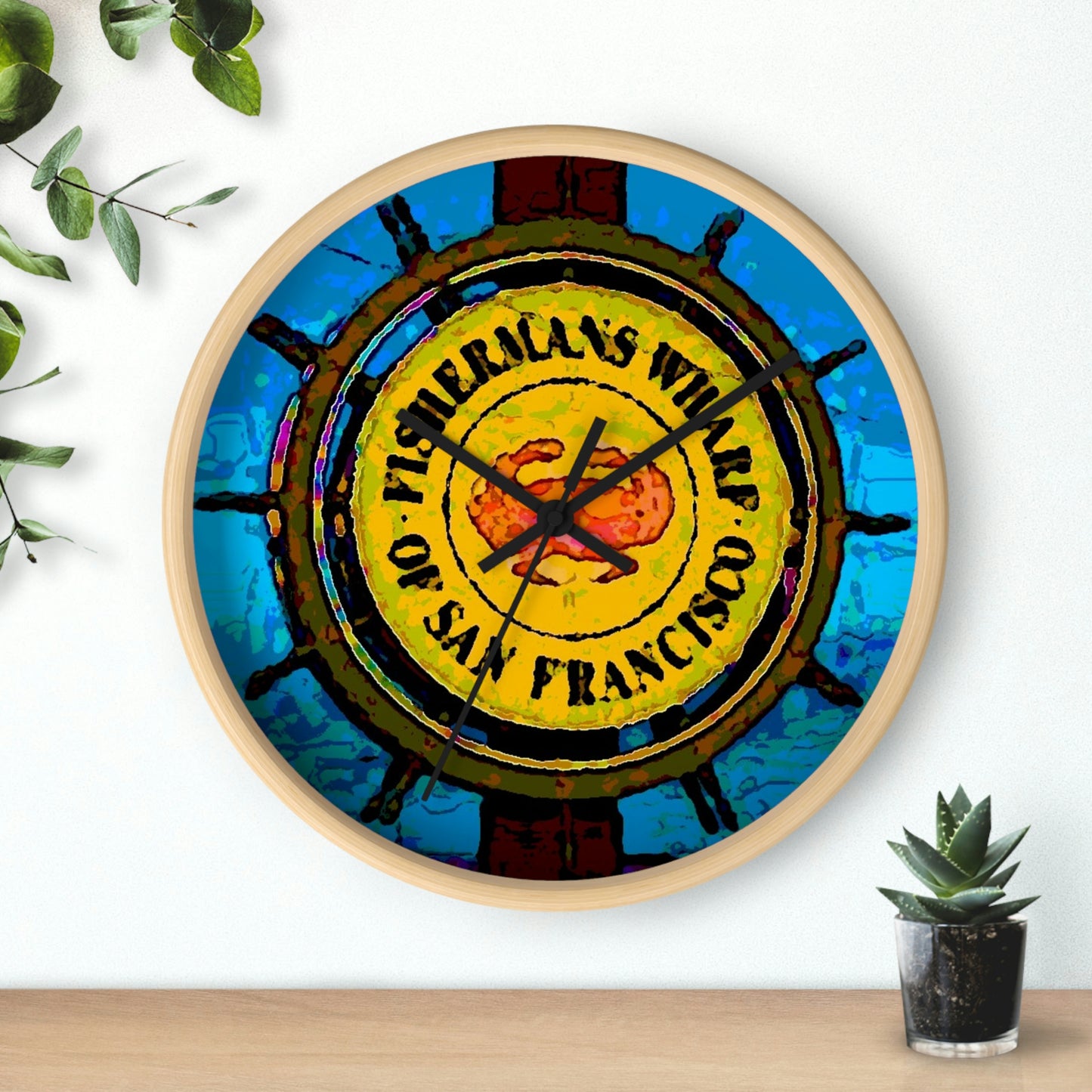 Wall clock ... "No.9 Fishermen's Grotto - Fishermen's Wharf, SF, California" ... Family Archives: 1970's ... Original Works ...