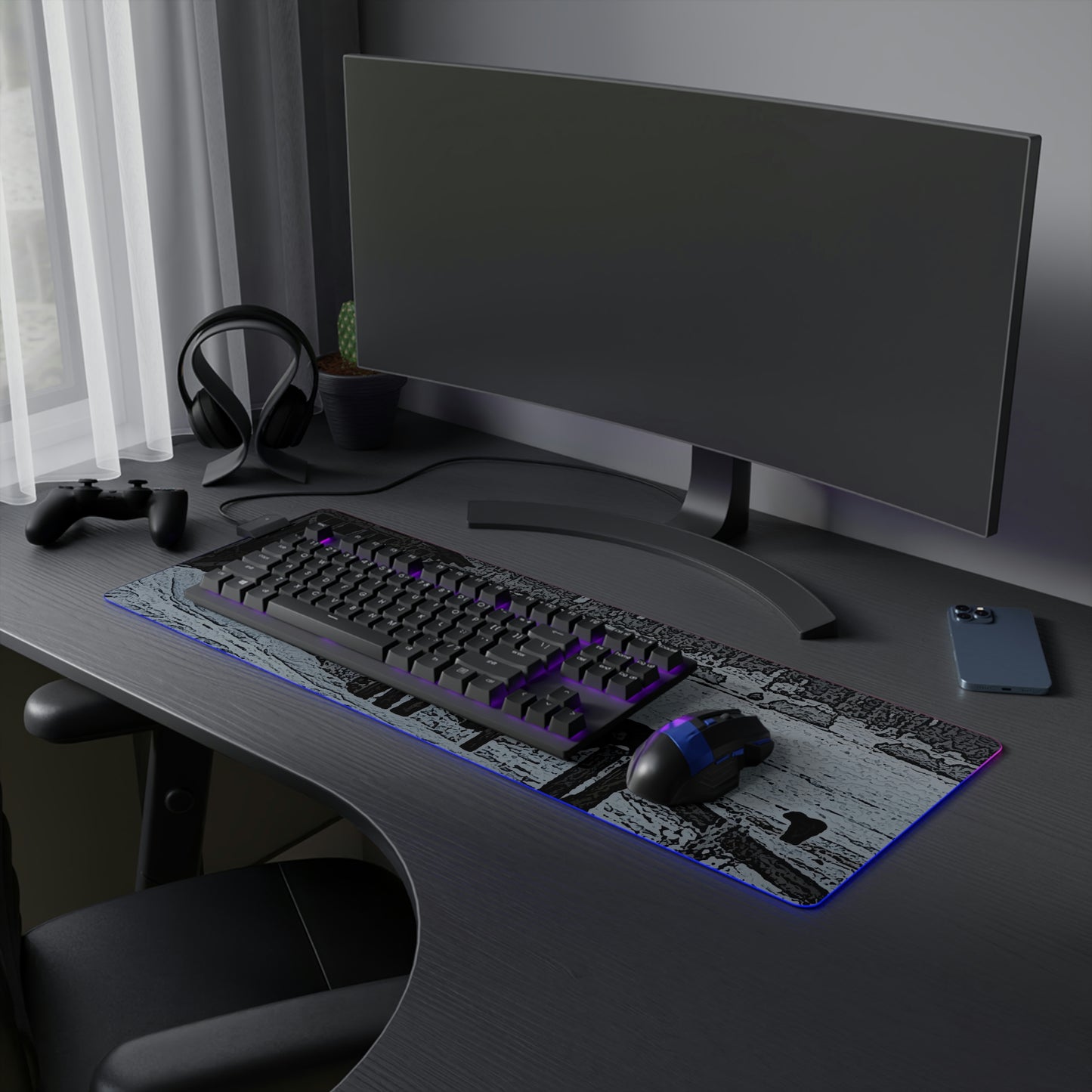 LED Gaming Mouse Pad ... A Quiet Morning ... "Along The Red River & Nature Preserve Plateau" ... Jan23 ... Original Works ...