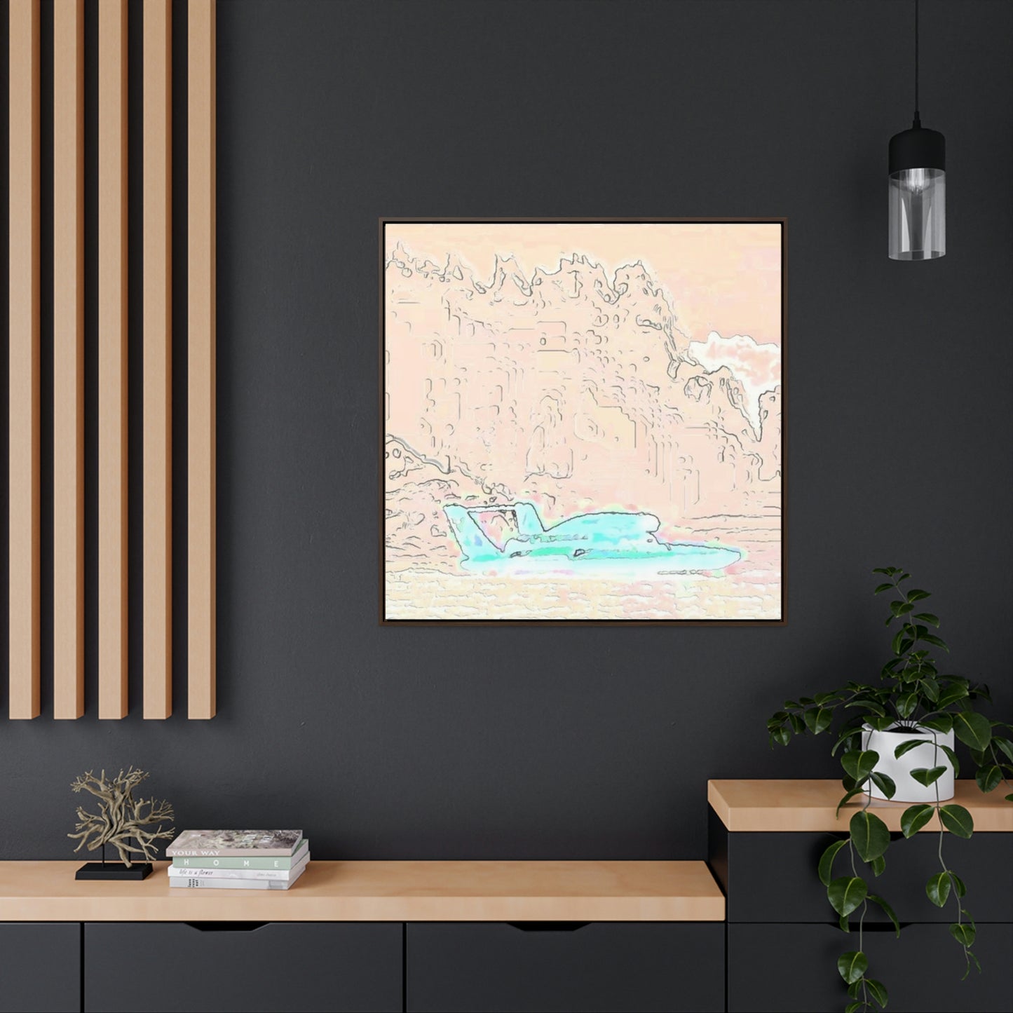 Gallery Canvas Wraps, Square Frame ...  Seattle Columbia Cup On Lake Washington ... "Dave Wilcox Heads For The Win" ... Associate Gift-Photo ... Original Works ...