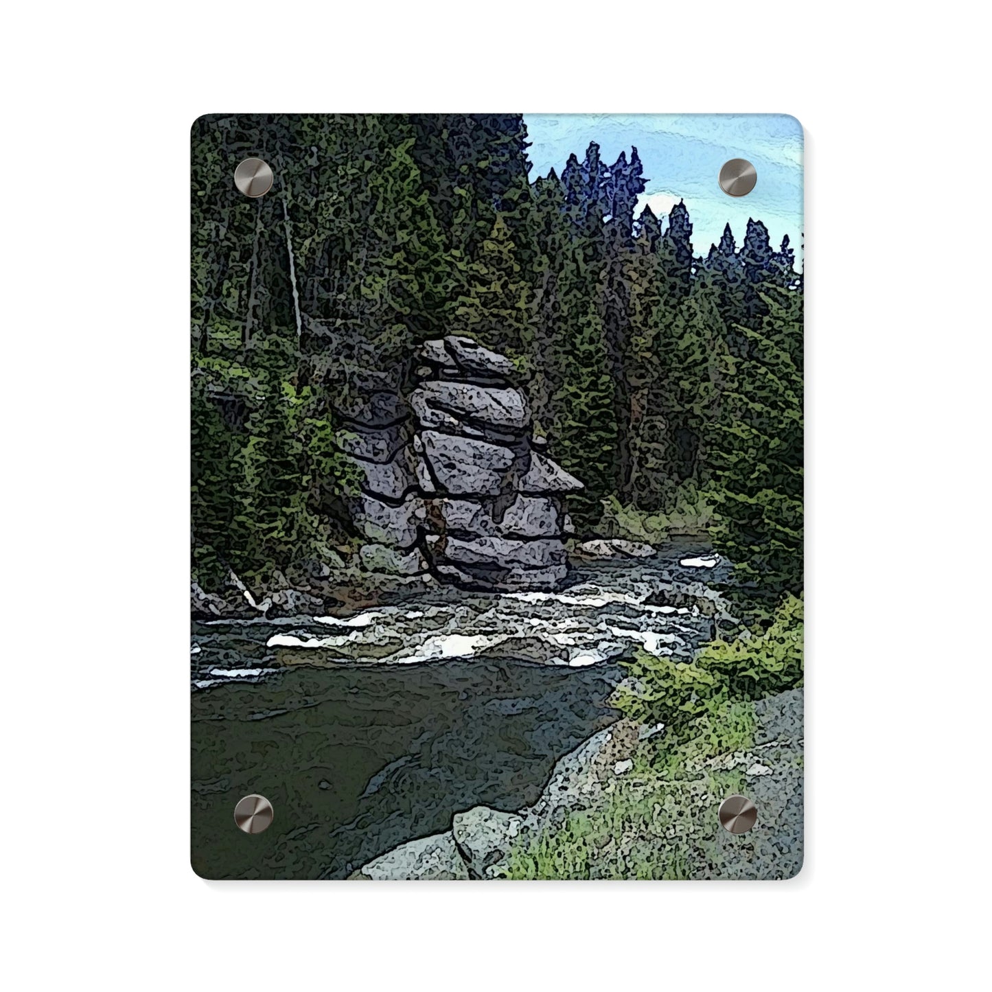 Acrylic Wall Art Panels ... "I Am Innocent" ... Tricky-Dick Immortalized ... Nixon Rock: Along The River ... Central Idaho, Summer 2020 ... Original Works ...