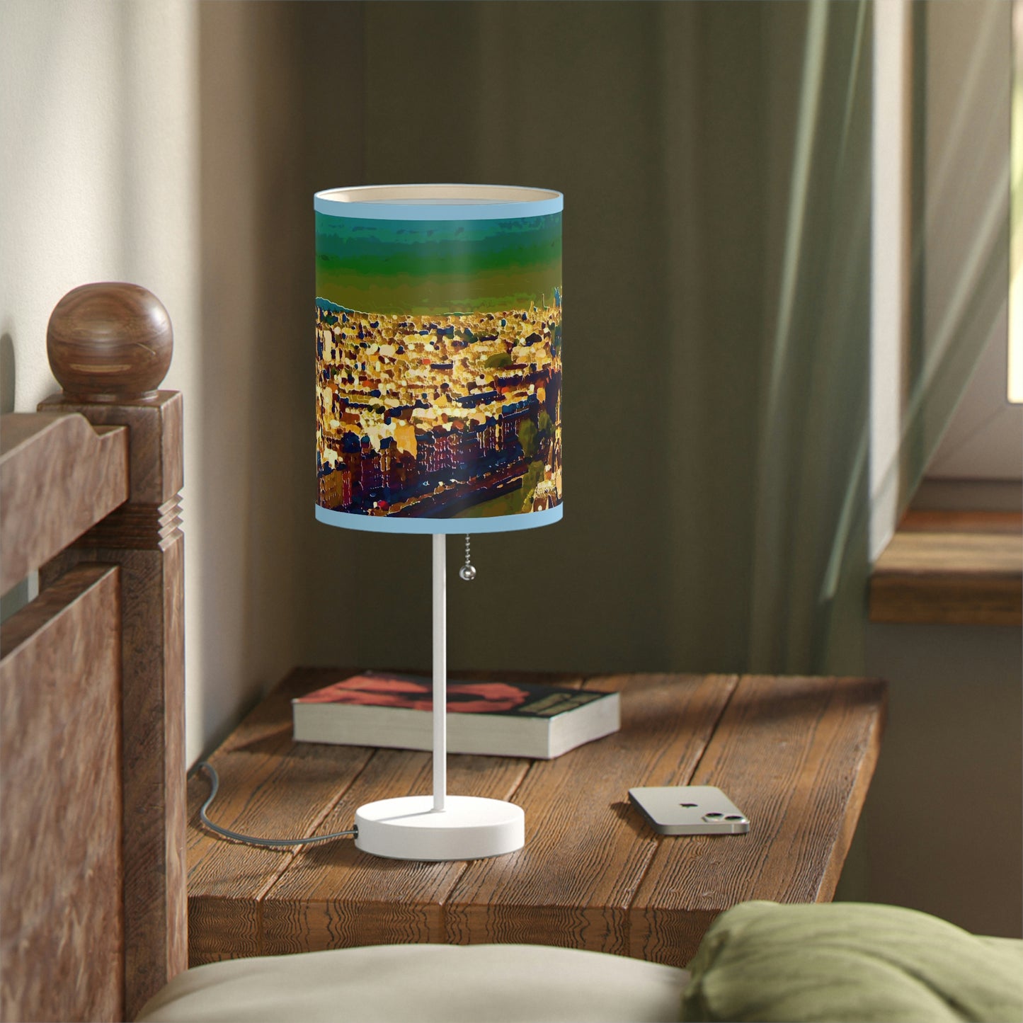 Lamp on a Stand, US|CA plug ... Au Paris ... "Along The River Seine" ... Barbara Joan Bonnel-Holt: 1972 ... Original Works ...