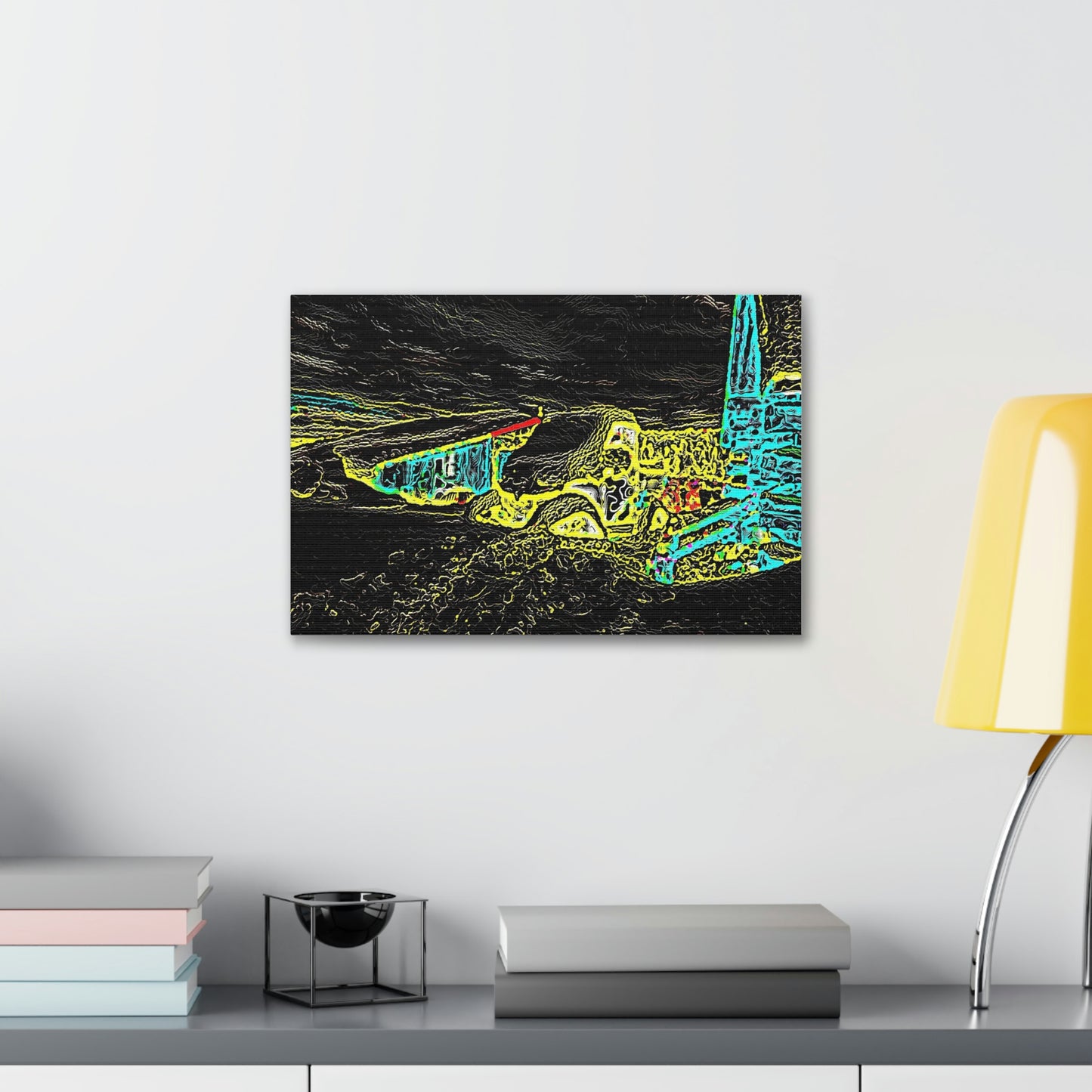 Polyester Canvas ... "Snow Vehicle In Snow Storm At-Rest" ... Circa 12Mar23 ... Central Idaho ... 18-Hours Rendering Time: Original Works ...
