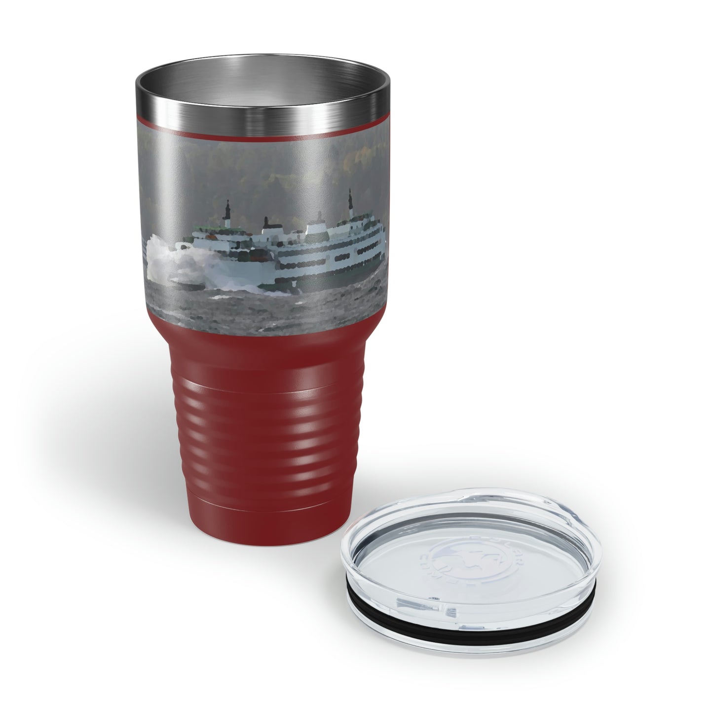 Ringneck Tumbler, 30oz ... WADOT Ferry Crossing ... "A Very Rough Day" ... Mulkiteo Route ... Family Archives ... Early 1990's' ... Original Works ...