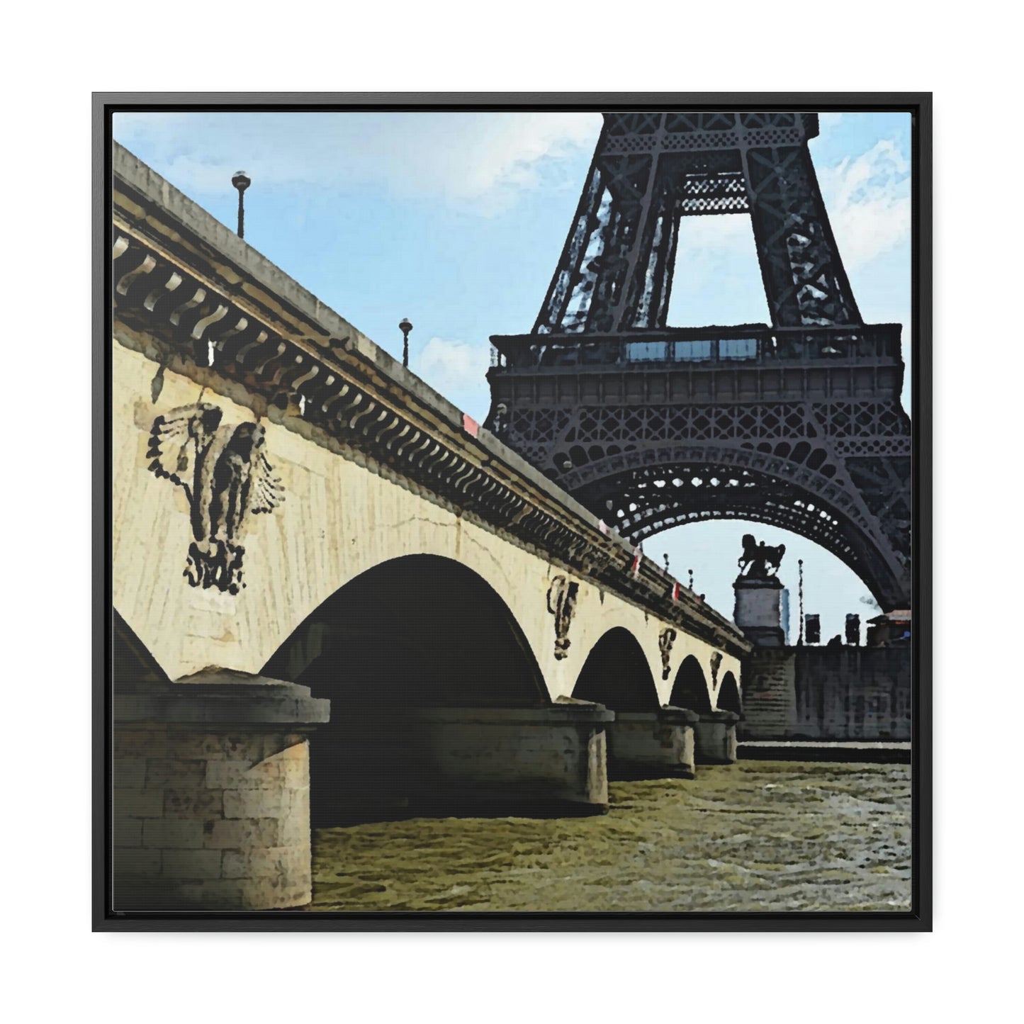 Gallery Canvas Wraps, Square Frame ...  Le Tour D'Eiffel ..."Along The Water" ... Barbara Joan Bonnell-Holt ... Le Voyage De Paris: 1972 ... Original Works ...