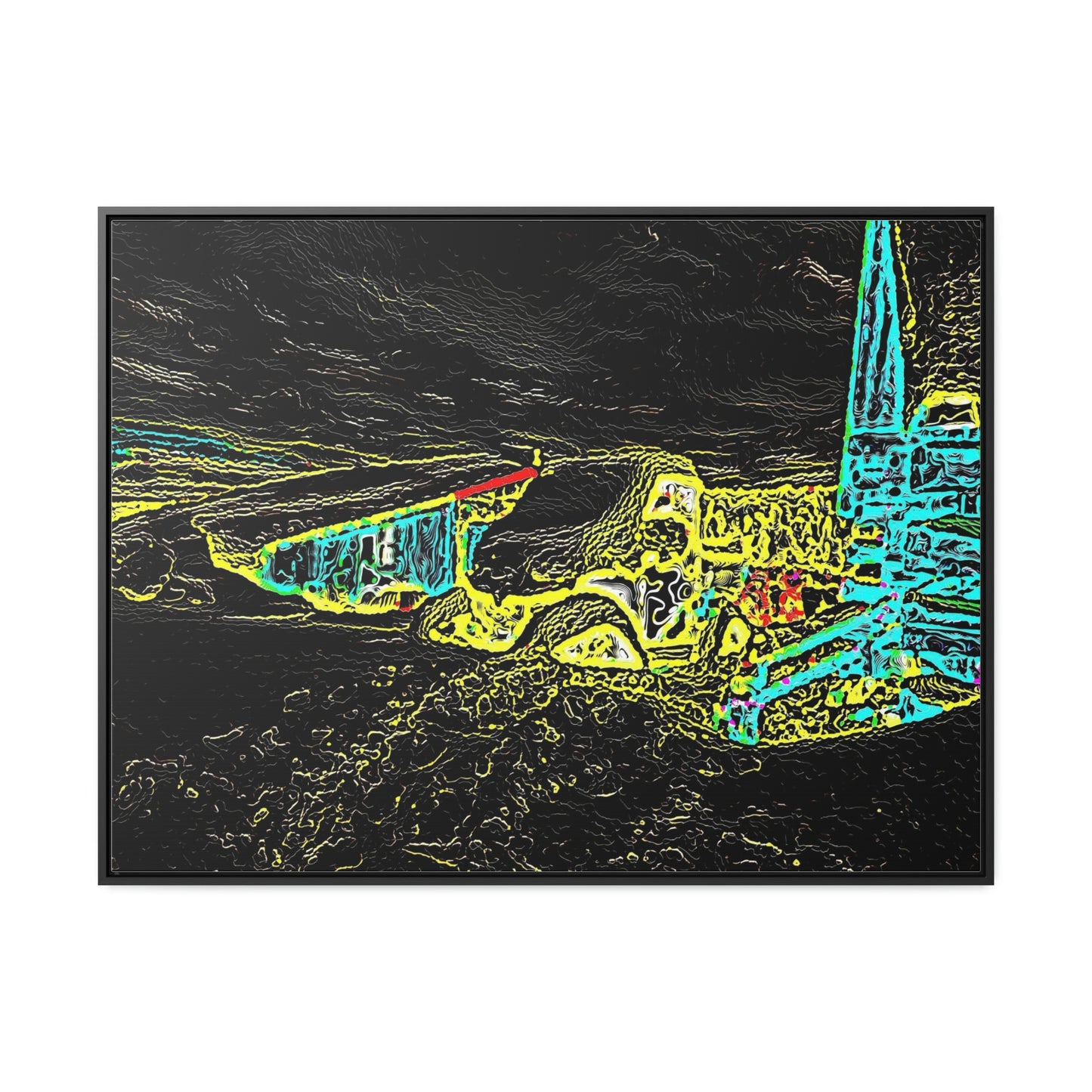 Gallery Canvas Wraps, Horizontal Frame ... "Snow Vehicle In Snow Storm At-Rest" ... Circa 12Mar23 ... Central Idaho ... 18-Hours Rendering Time: Original Works ...