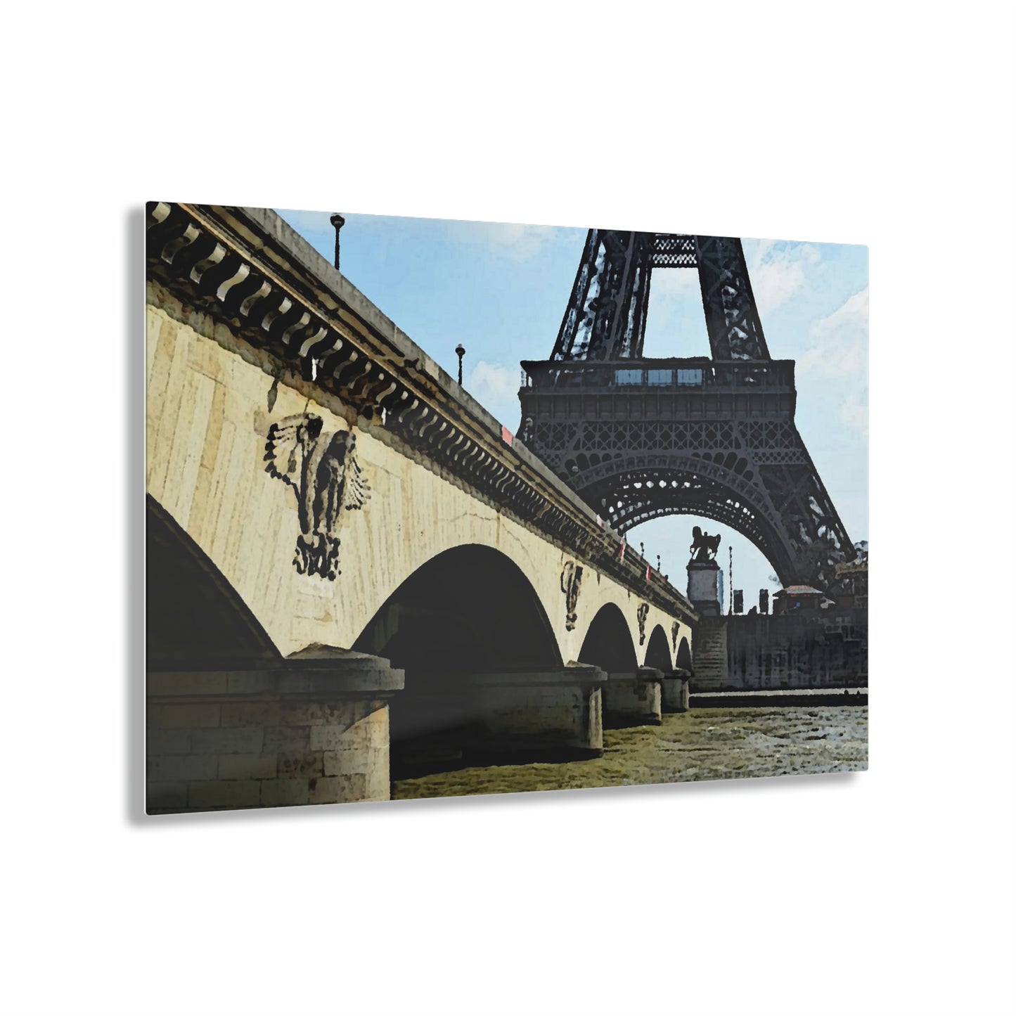 Acrylic Prints ...  Le Tour D'Eiffel ..."Along The Water" ... Barbara Joan Bonnell-Holt ... Le Voyage De Paris: 1972 ... Original Works ...