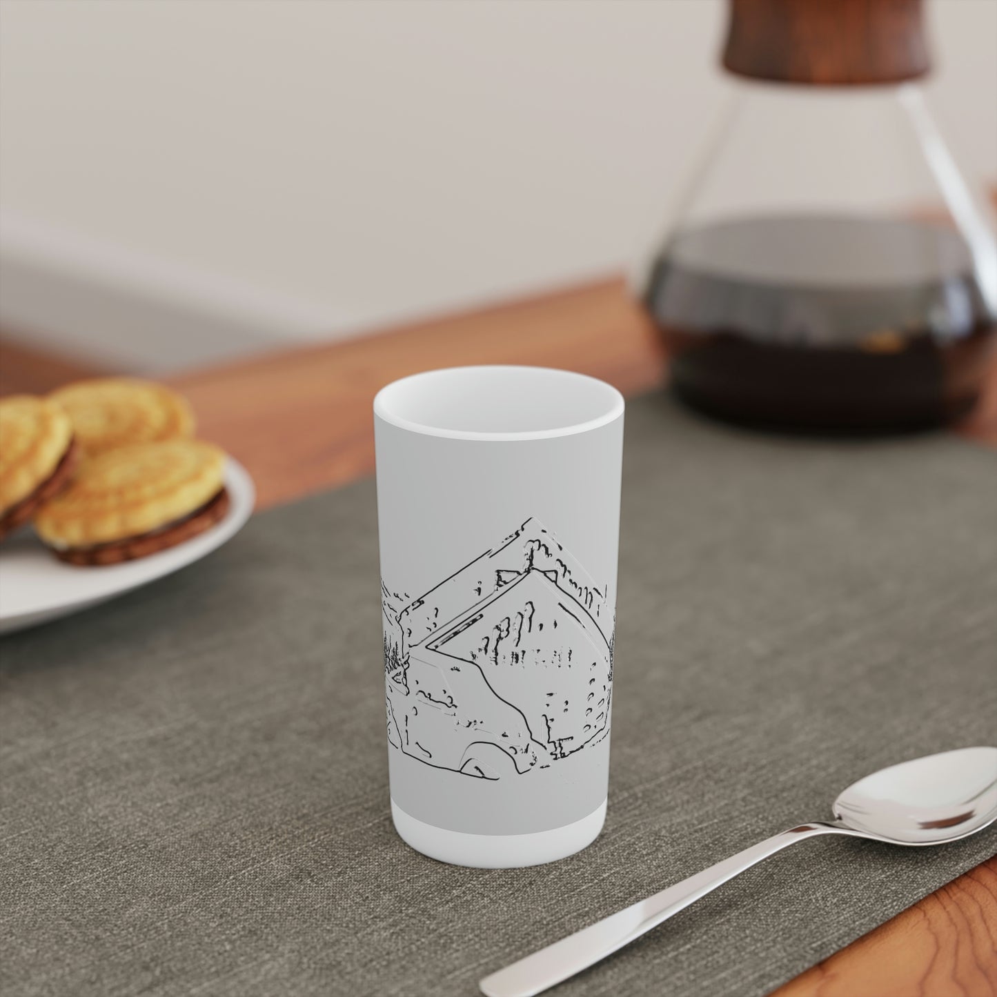 Conical Coffee Mugs (3oz, 8oz, 12oz) ... After An Intense Snow Storm ... 'Digging Out' ... A Vehicle & Cabin "In The Mountains" ... March 2023 ... Original Works ...