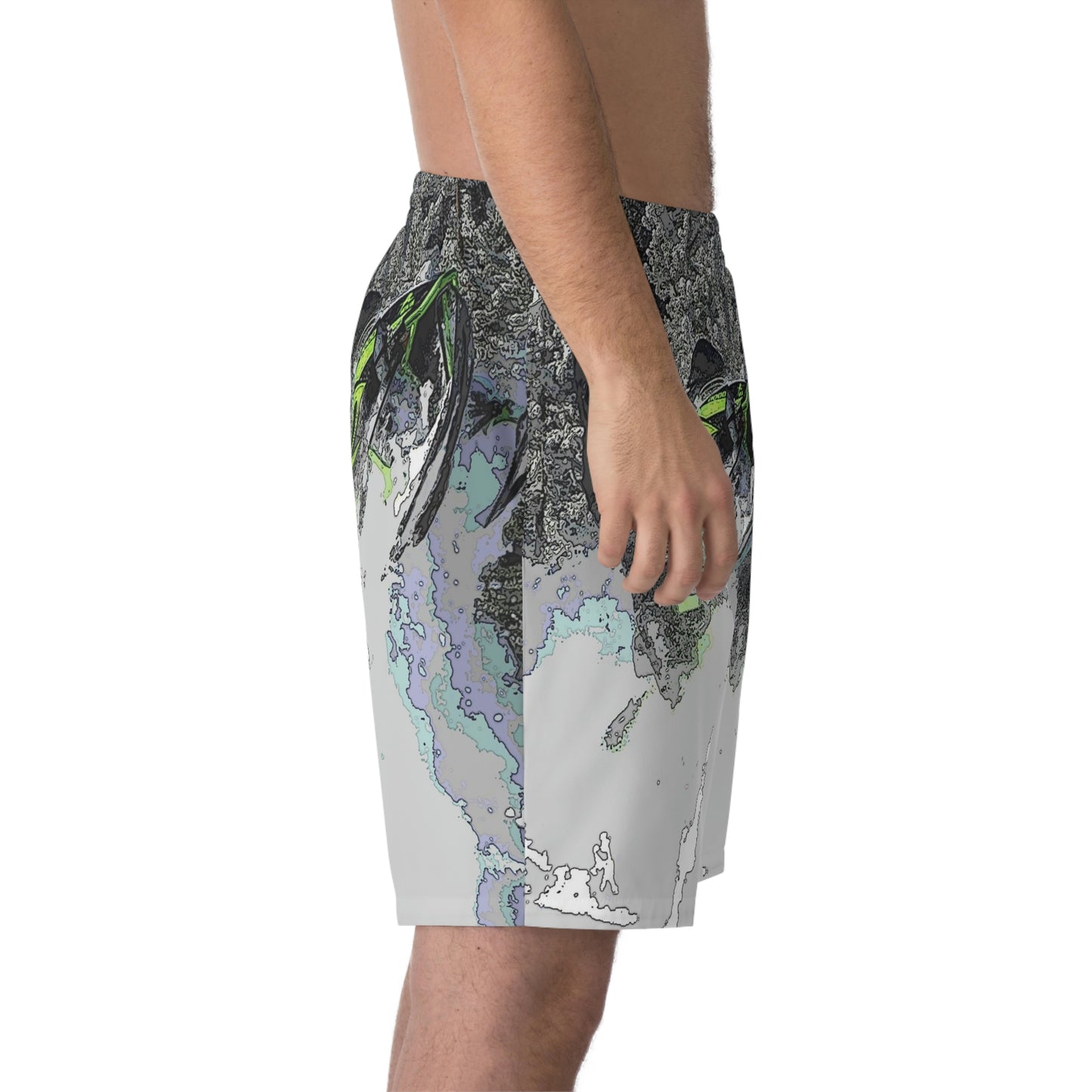 Men's Elastic Beach Shorts (AOP) ... Come Fly With The Professionals ... CIP-Airways ... 'Getting-Er-Done' ... Original Works ... December 2022 ...