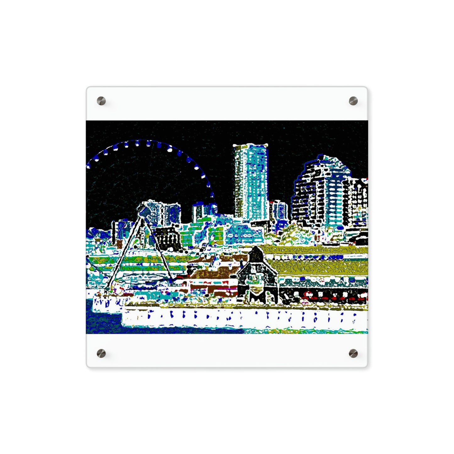 Acrylic Wall Art Panels ... That Classic Wheel ... 'Seattle's Wheel' ... & An Old Classic Waterside Vendors ...  'Family Archives' ... Original Works ...