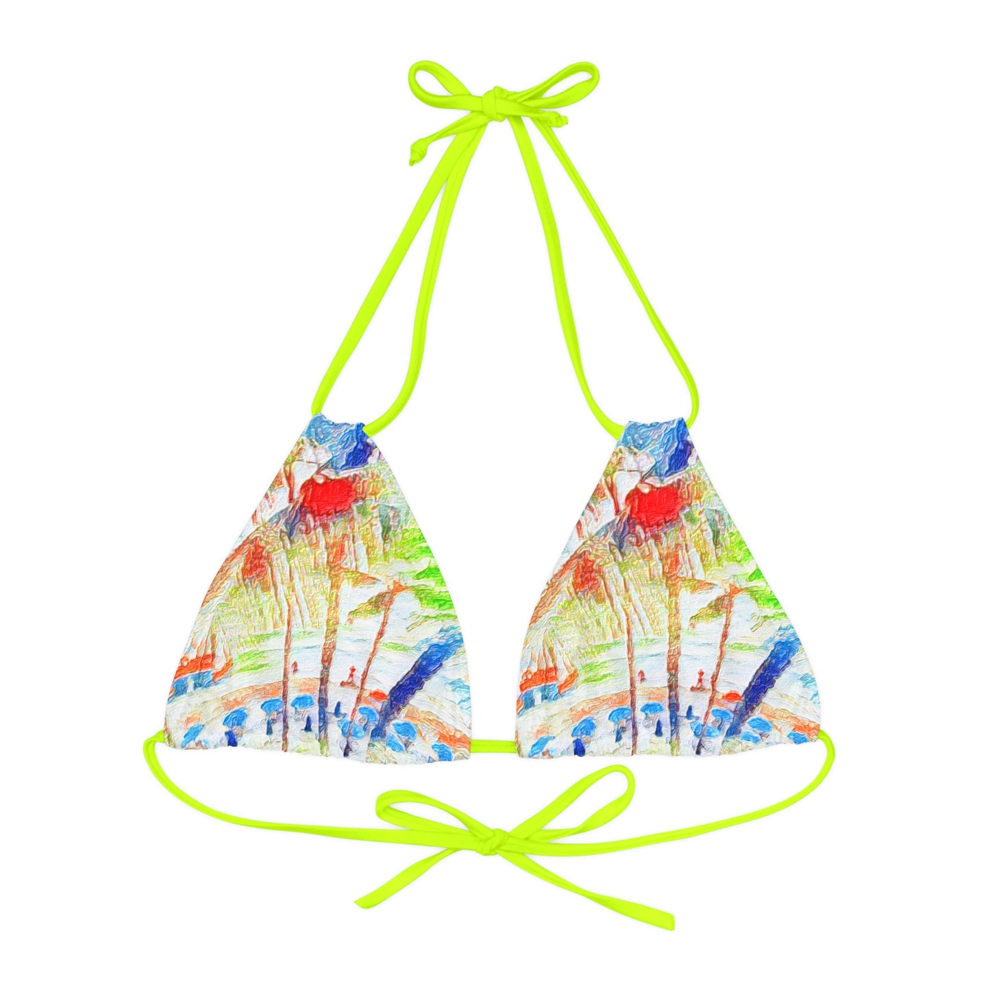 Strappy Triangle Bikini Top (AOP) ... "The Royal Hawai'ian: Waikiki Beach_Beach" ... Honolulu, HI ... Ocotber 2014 (Halloween) ... Original Works ...