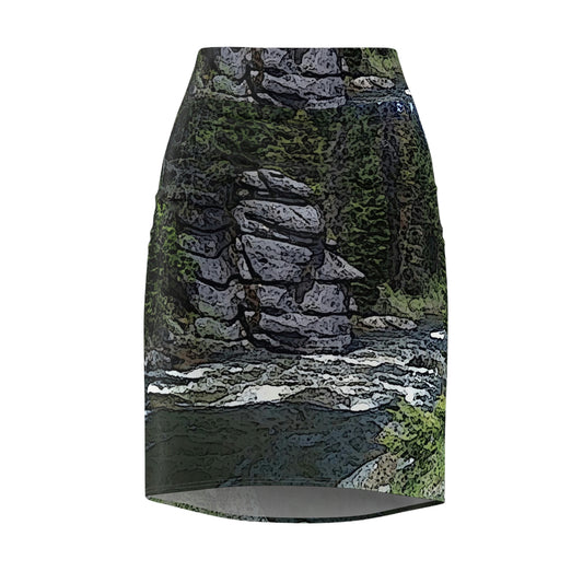 Women's Pencil Skirt ..."I Am Innocent" ... Tricky-Dick Immortalized ... Nixon Rock: Along The River ... Central Idaho, Summer 2020 ... Original Works ...