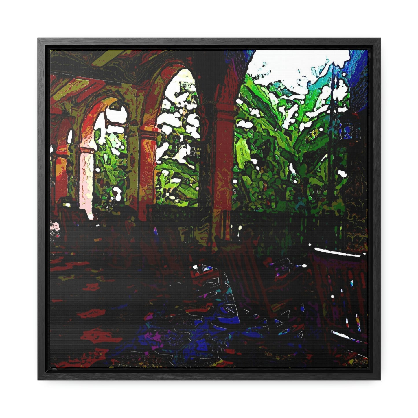 Gallery Canvas Wraps, Square Frame ...  Lanai & Rocking Chairs At: 'The Pink Palace' ... The Royal Hawai'ian ... Honolulu, HI ... '27Oct2014' ... Original Works ...