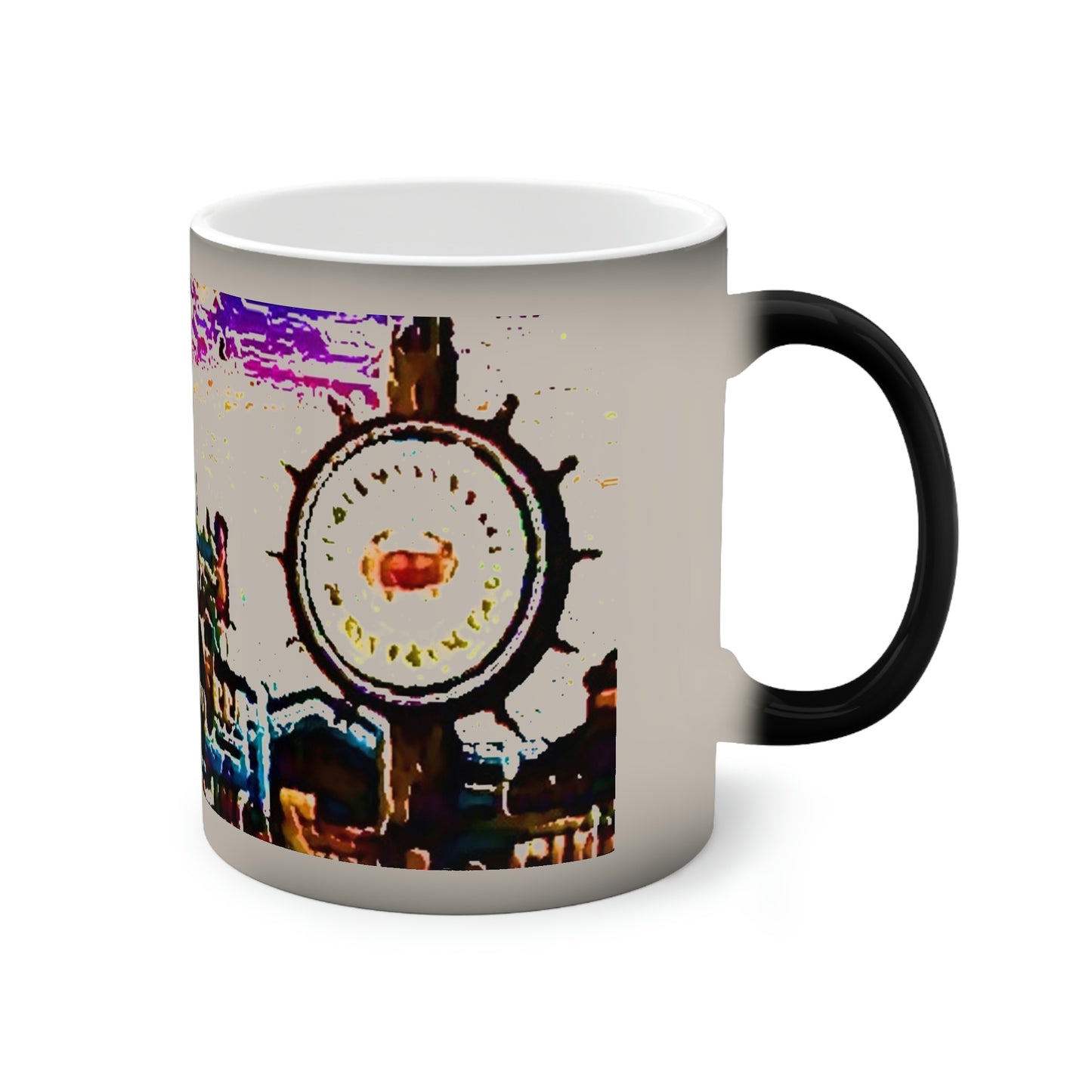 Color-Changing Mug, 11oz ...  "No.9 Fishermen's Grotto - Fishermen's Wharf, SF, California" ... Family Archives: 1970's ... Original Works ...