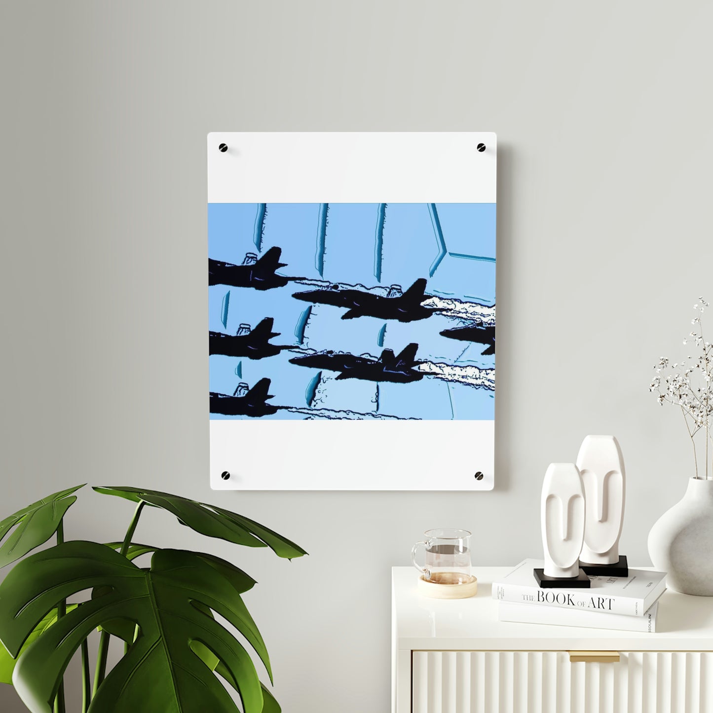 Acrylic Wall Art Panels ... Seattle Seafair ..."Blue Angels Run Over Lake Washington" ... Circa Mid 1980's ... Dr FJ Holt ... Original Works ...