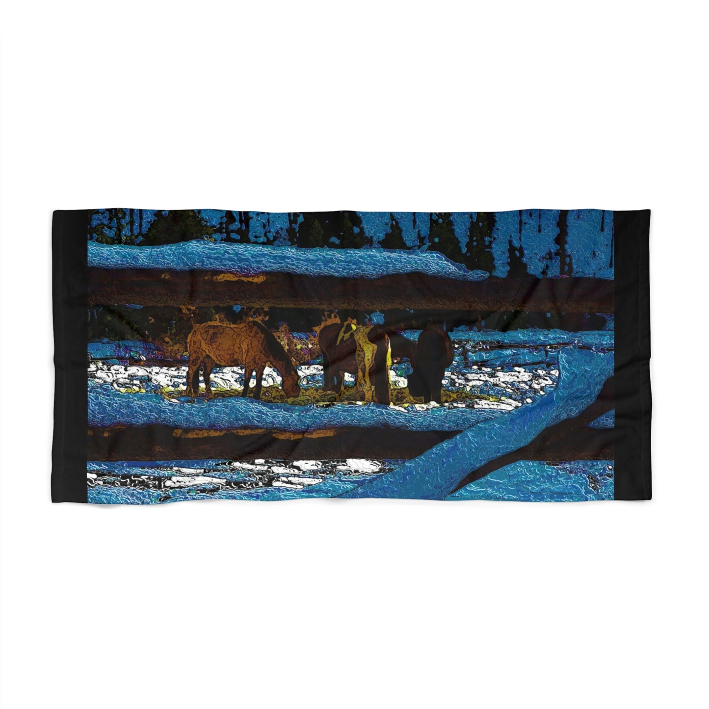 Beach Towel ... A Horse ... A Saddle ...  Foraging Through The Snow ...  An_Asses 'Cry' ... Central Idaho, November 2022 ...  Original Works ...