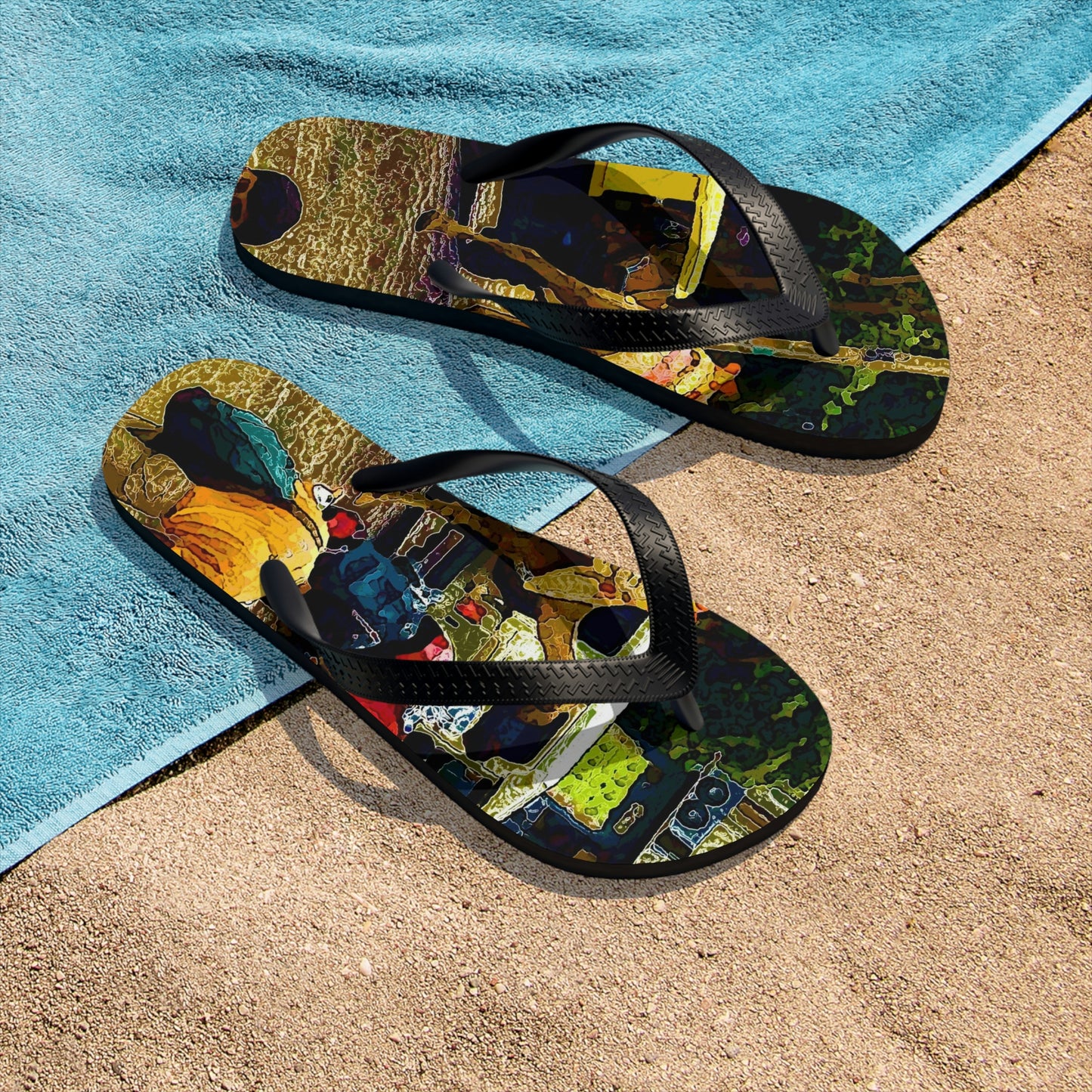 Unisex Flip-Flops ... "Truckin'-Up-To-Buffalo ... 'Oops - Wrong Country' ... Truckin'-Up-To-New Delll -'E' ... " ... (Delhi, India) ... 5July2007. Original Works ...