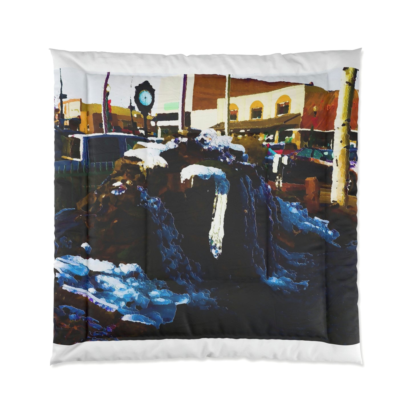 Comforter ...  "Ice & Water Sculpted" ... Downtown Grangeville, Idaho ... Adjacent To Irwin Pharmacy ... 5Jan23 ... Original Works ...