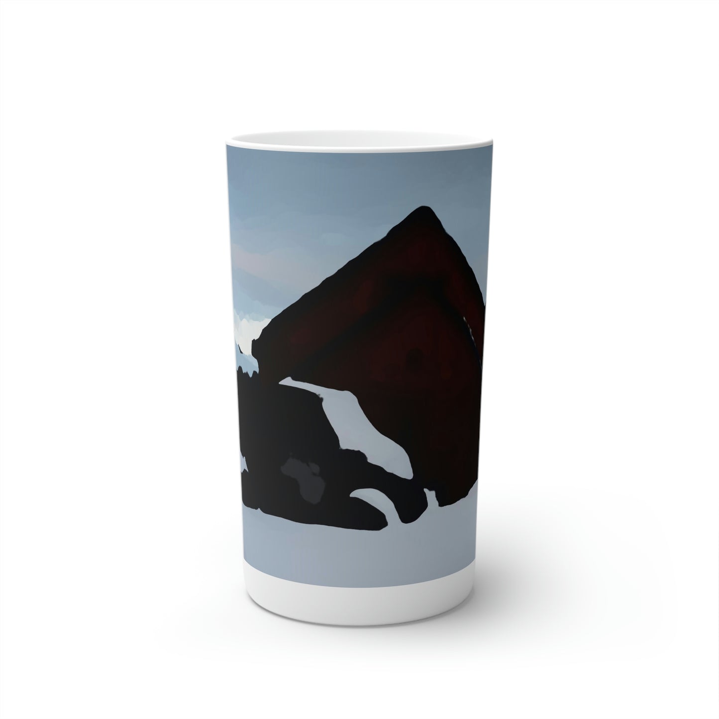Conical Coffee Mugs (3oz, 8oz, 12oz) ... After An Intense Snow Storm ... 'Digging Out' ... A Vehicle & Cabin "In The Mountains" ... March 2023 ... Original Works ...