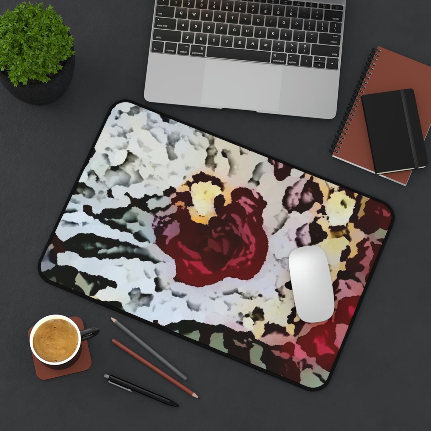 Desk Mat ... "A Friendly Flower" ... Pointsettia 'Pointing' ... Original Works ... (Supplied Photograph) ...