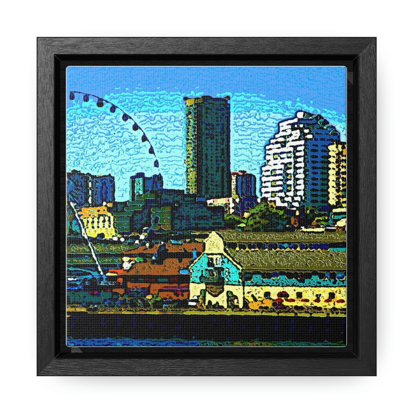 Gallery Canvas Wraps, Square Frame ... That Classic Wheel ... 'Seattle's Wheel' ... & An Old Classic Waterside Vendors ...  'Family Archives' ... Original Works ...