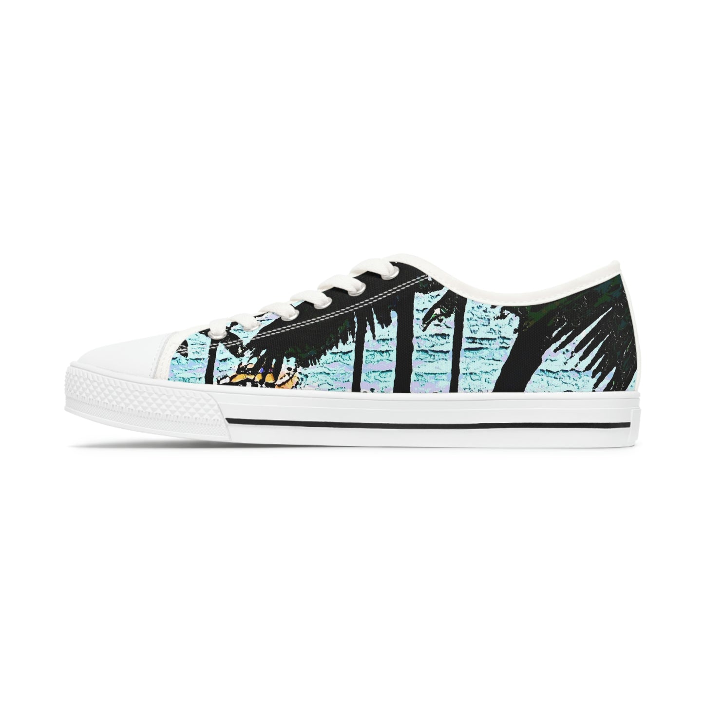 Women's Low Top Sneakers ... "A Beautiful Beach Amongst The Palms" ... The Outrigger Waikiki, Honolulu, Oahu ... Original Works ...