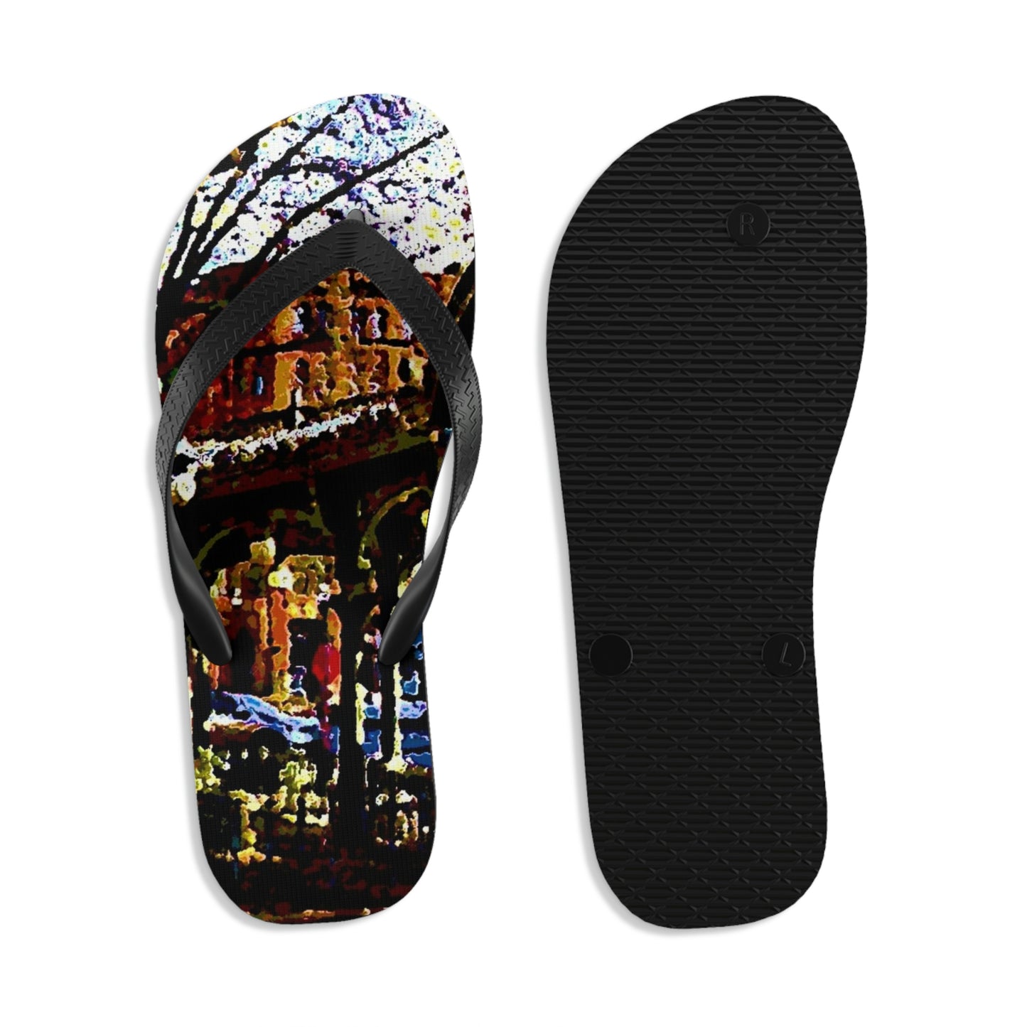 Unisex Flip-Flops ... A Very Fine Place To Meet ... To Catch The Bus ... 'To Find A Friend' .. Just-To-Hangout ... Dr FJHolt Base Photo ... Original Works ...