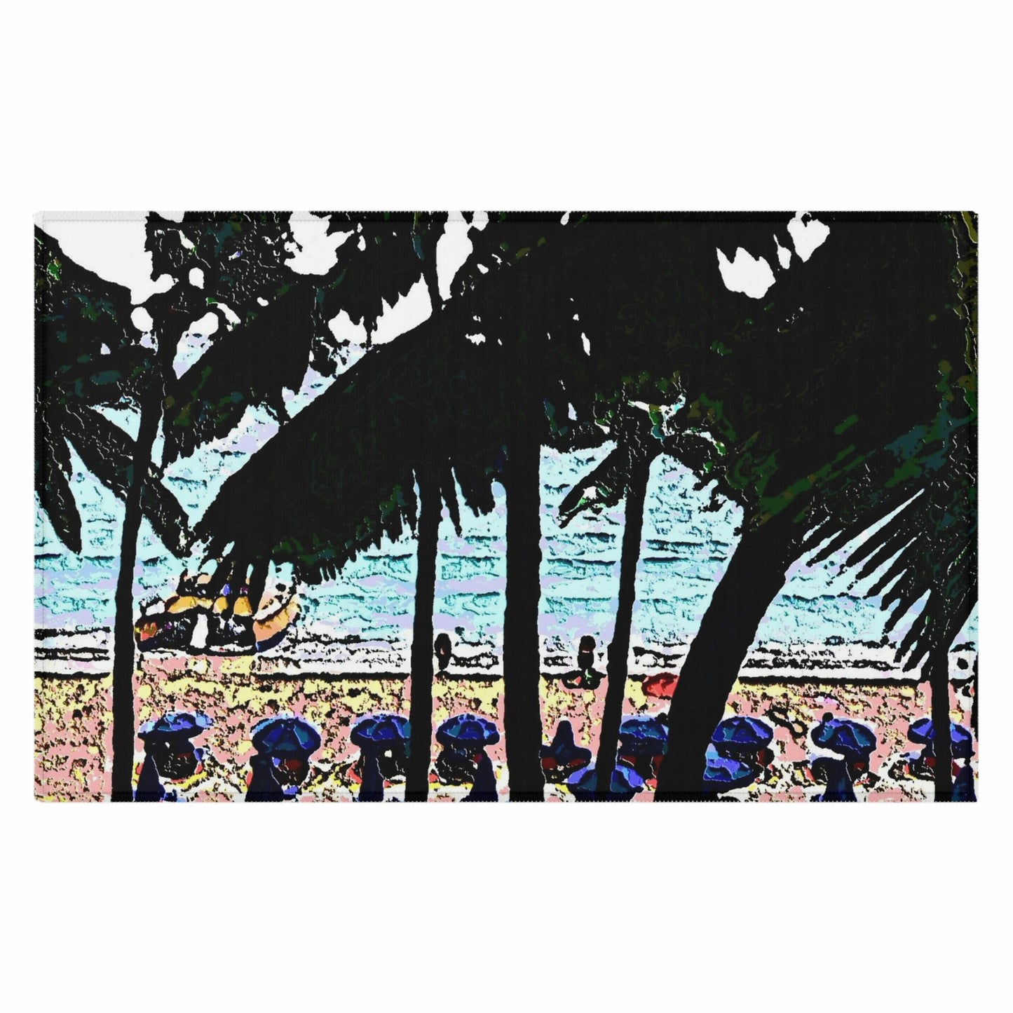 Dornier Rug ... "A Beautiful Beach Amongst The Palms" ... The Outrigger Waikiki, Honolulu, Oahu ... Original Works ...