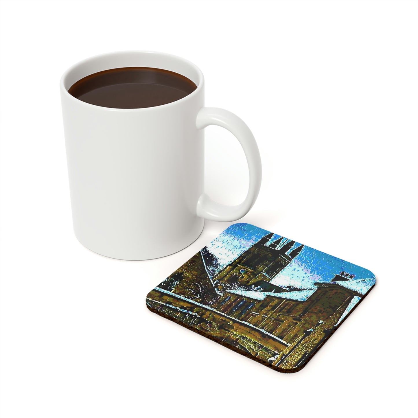 Cork Back Coaster ... Walikng The Streets & Alleys ... 'Strolling The Canals ... '  ... Original Works  ...