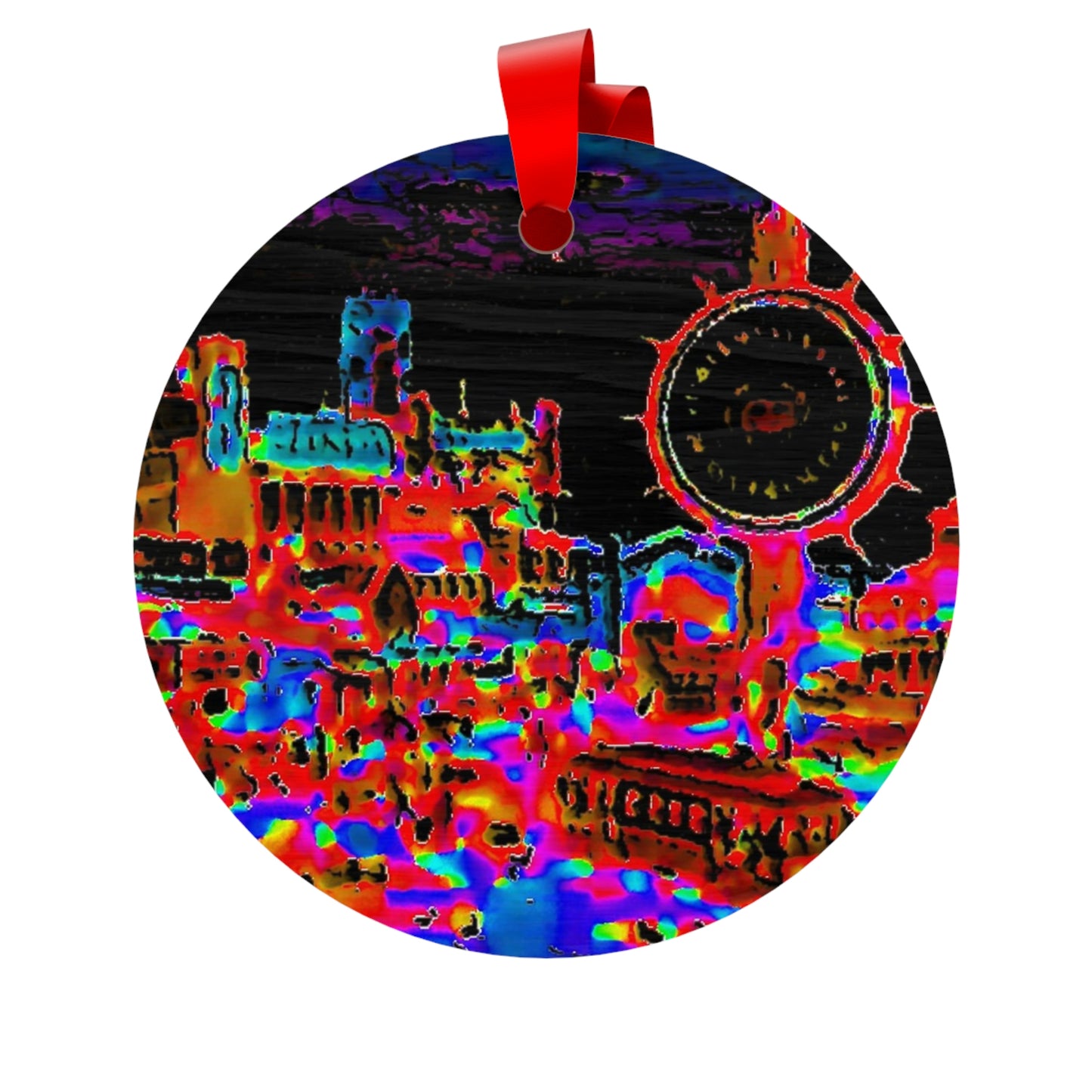 Plywood Ornaments (Round, Berlin) ... "No.9 Fishermen's Grotto - Fishermen's Wharf, SF, California" ... Family Archives: 1970's ... Original Works ...