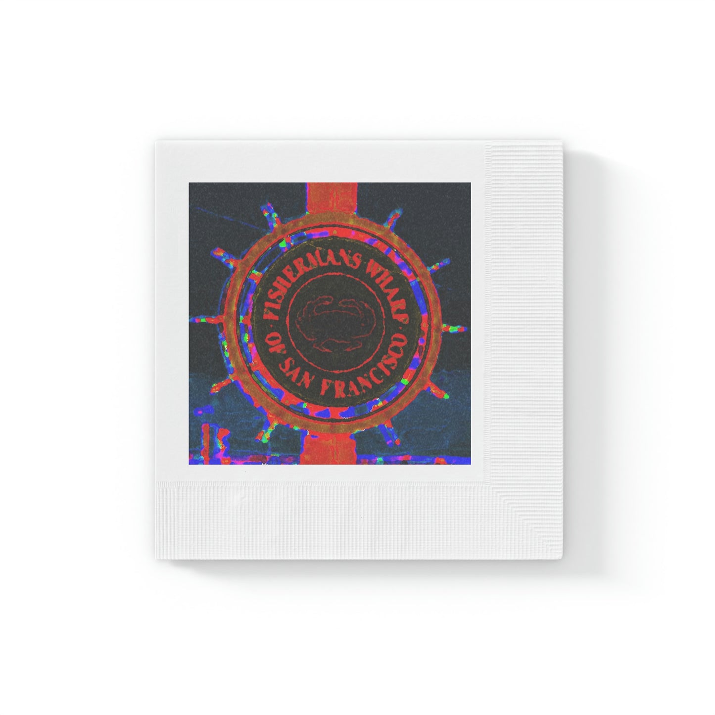 White Coined Napkins ... "No.9 Fishermen's Grotto - Fishermen's Wharf, SF, California" ... Family Archives: 1970's ... Original Works ...