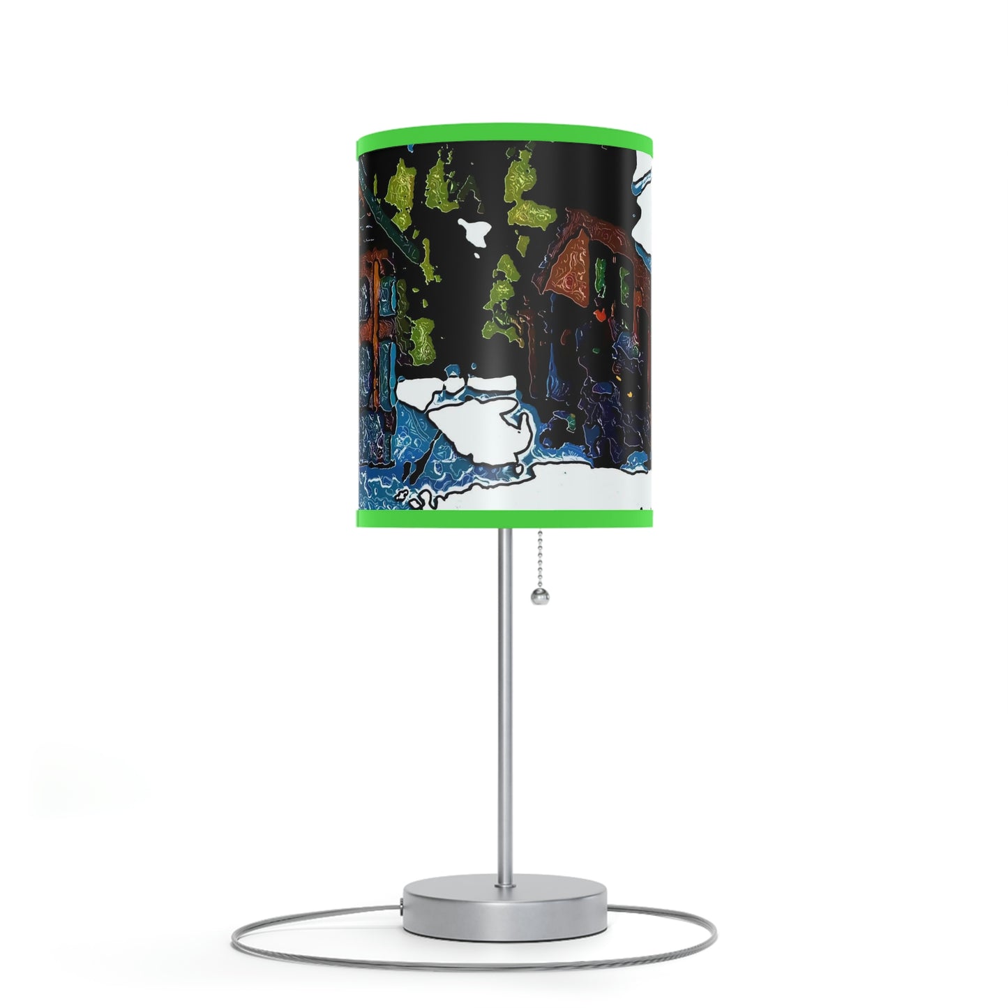 Lamp on a Stand, US|CA plug ... "A Rider Passeth-Through-It" ... Colors Galore & A Bit Of Impressionism ... Original Works. Winter 2021. Central Idaho. Rendering Time: 12 Hours ...