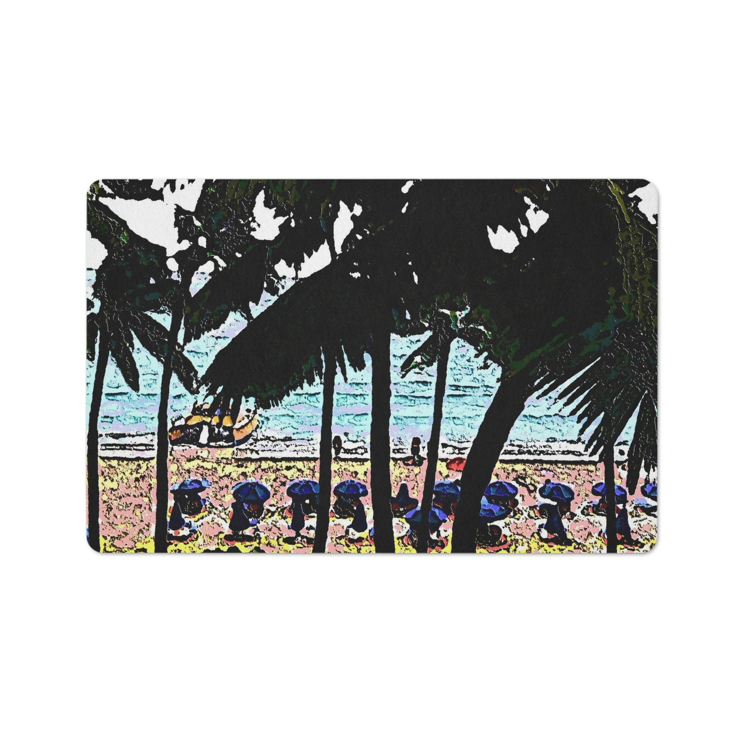 Floor Mat ... "A Beautiful Beach Amongst The Palms" ... The Outrigger Waikiki, Honolulu, Oahu ... Original Works ...