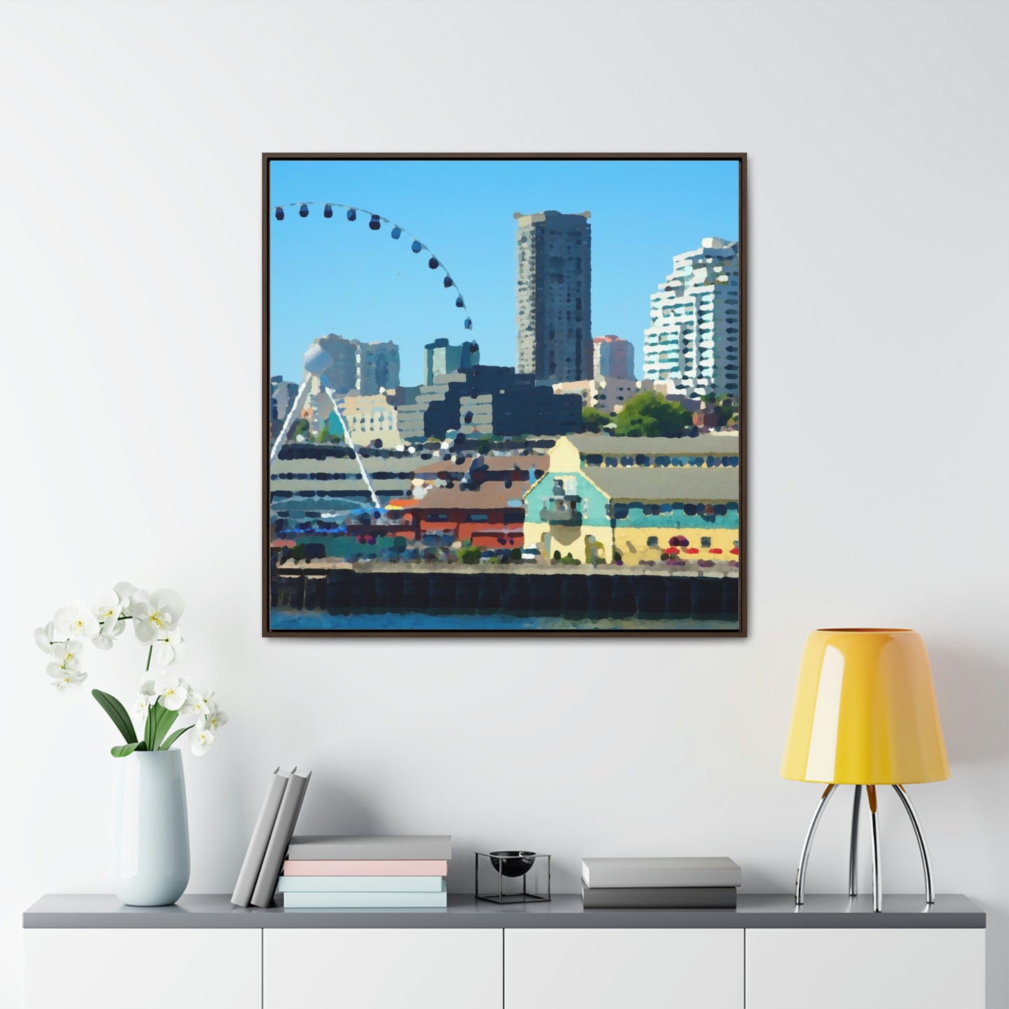 Gallery Canvas Wraps, Square Frame ... That Classic Wheel ... 'Seattle's Wheel' ... & Old Classic Waterside Vendors ...  'Family Archives' ... Original Works ...