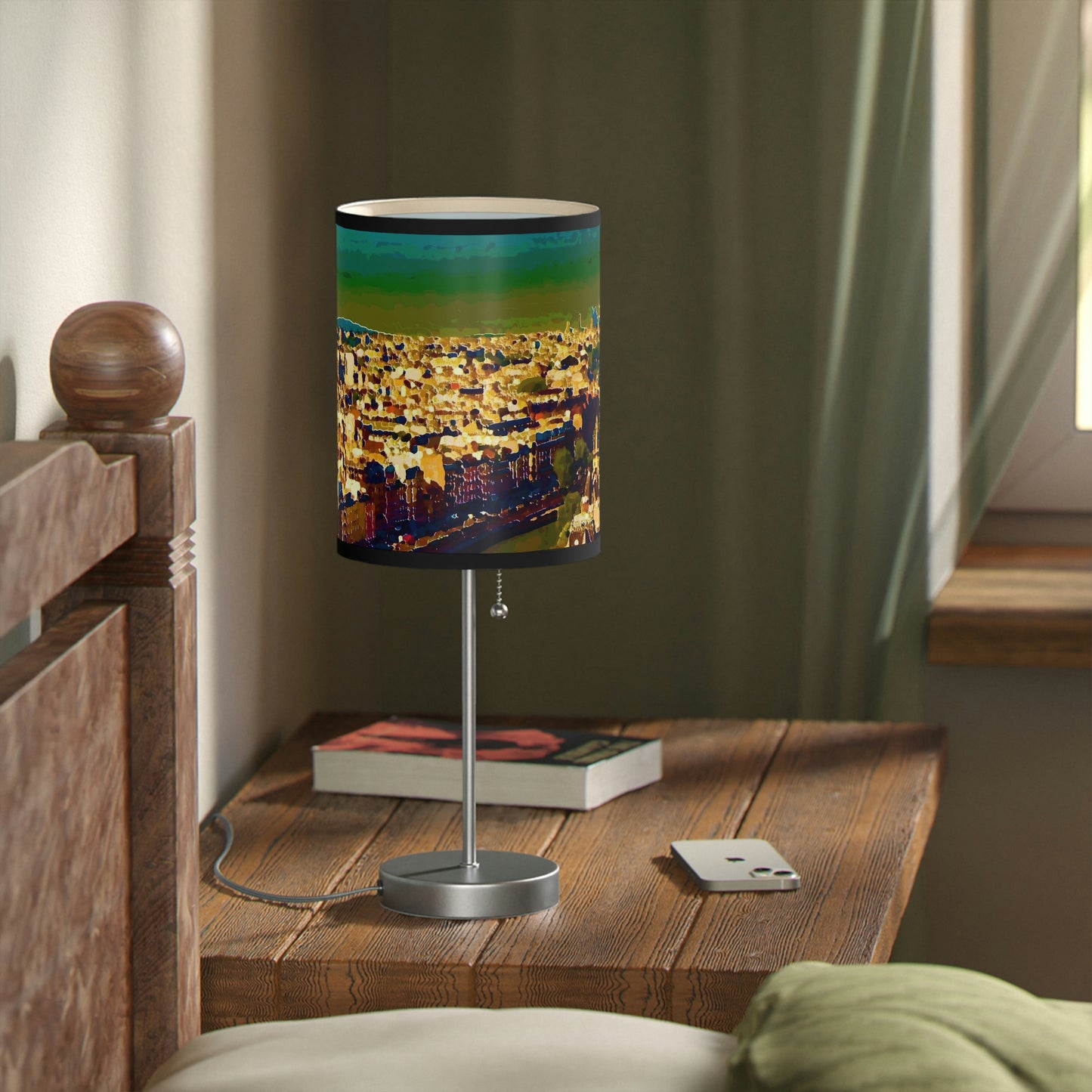 Lamp on a Stand, US|CA plug ... Au Paris ... "Along The River Seine" ... Barbara Joan Bonnel-Holt: 1972 ... Original Works ...