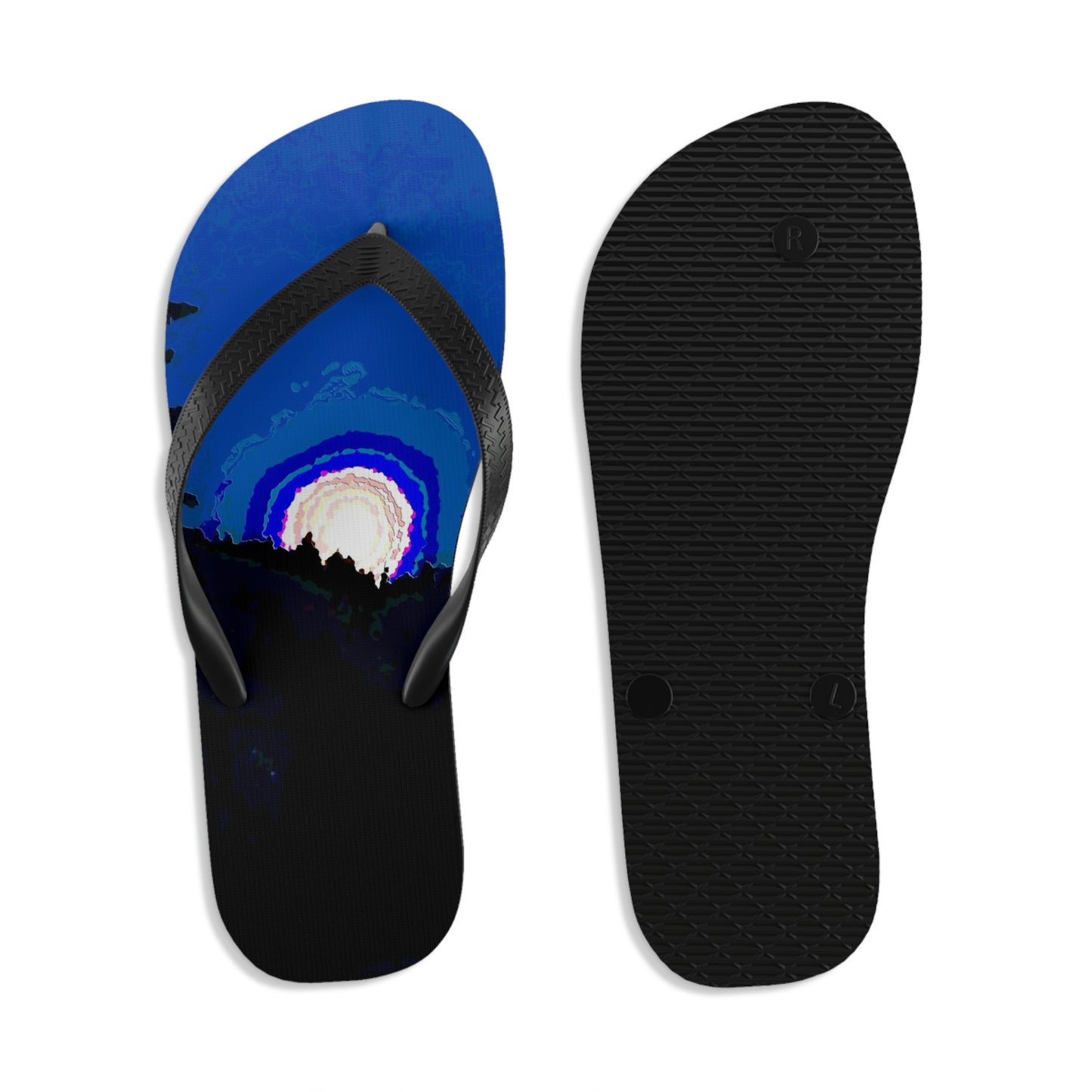Unisex Flip-Flops ... "The Road Home" ...' Over The River & Through The Woods To? ...' ... Moonscape Near Elk City, Idaho ... Original Works ... 5Jan23 ...