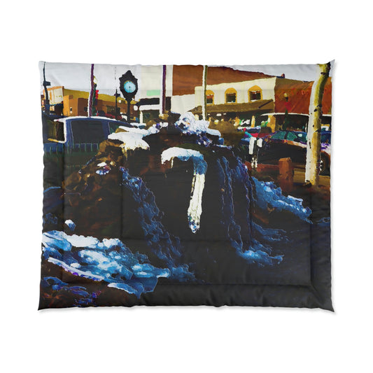 Comforter ...  "Ice & Water Sculpted" ... Downtown Grangeville, Idaho ... Adjacent To Irwin Pharmacy ... 5Jan23 ... Original Works ...