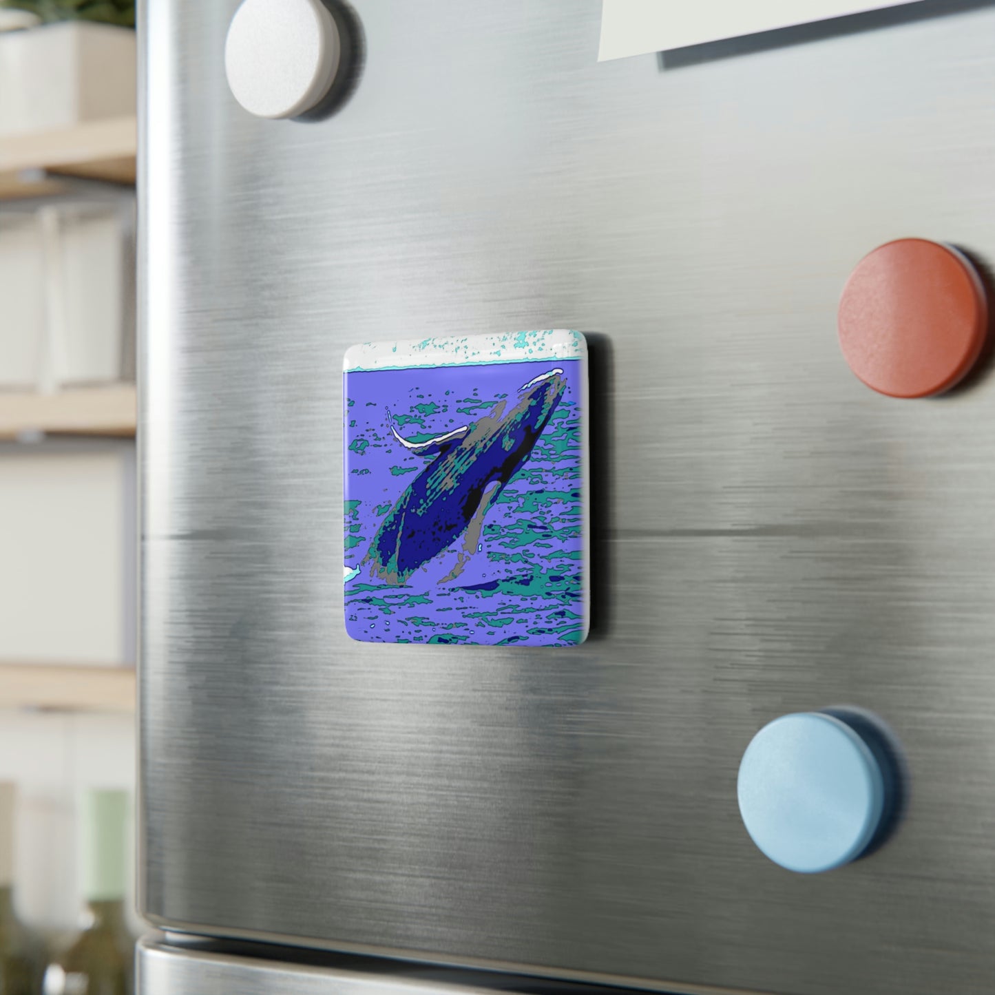 Porcelain Magnet, Square ... Baby Humpback Breaching ... Maui, HI: April 2022 ... "Family Archives: KPH" ... Original Works ...