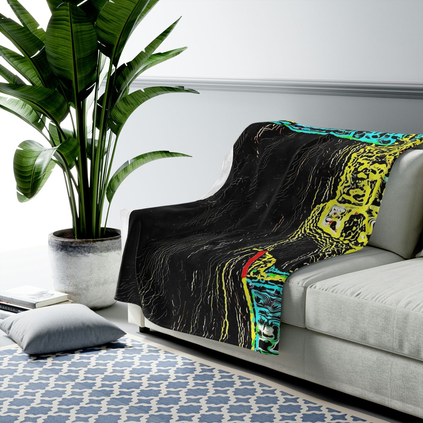 Velveteen Plush Blanket ...  "Snow Vehicle In Snow Storm At-Rest" ... Circa 12Mar23 ... Central Idaho ... 18-Hours Rendering Time: Original Works ...