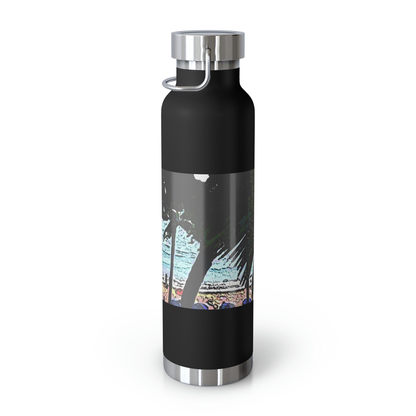 Copper Vacuum Insulated Bottle, 22oz ... "A Beautiful Beach Amongst The Palms" ... The Outrigger Waikiki, Honolulu, Oahu ... Original Works ...