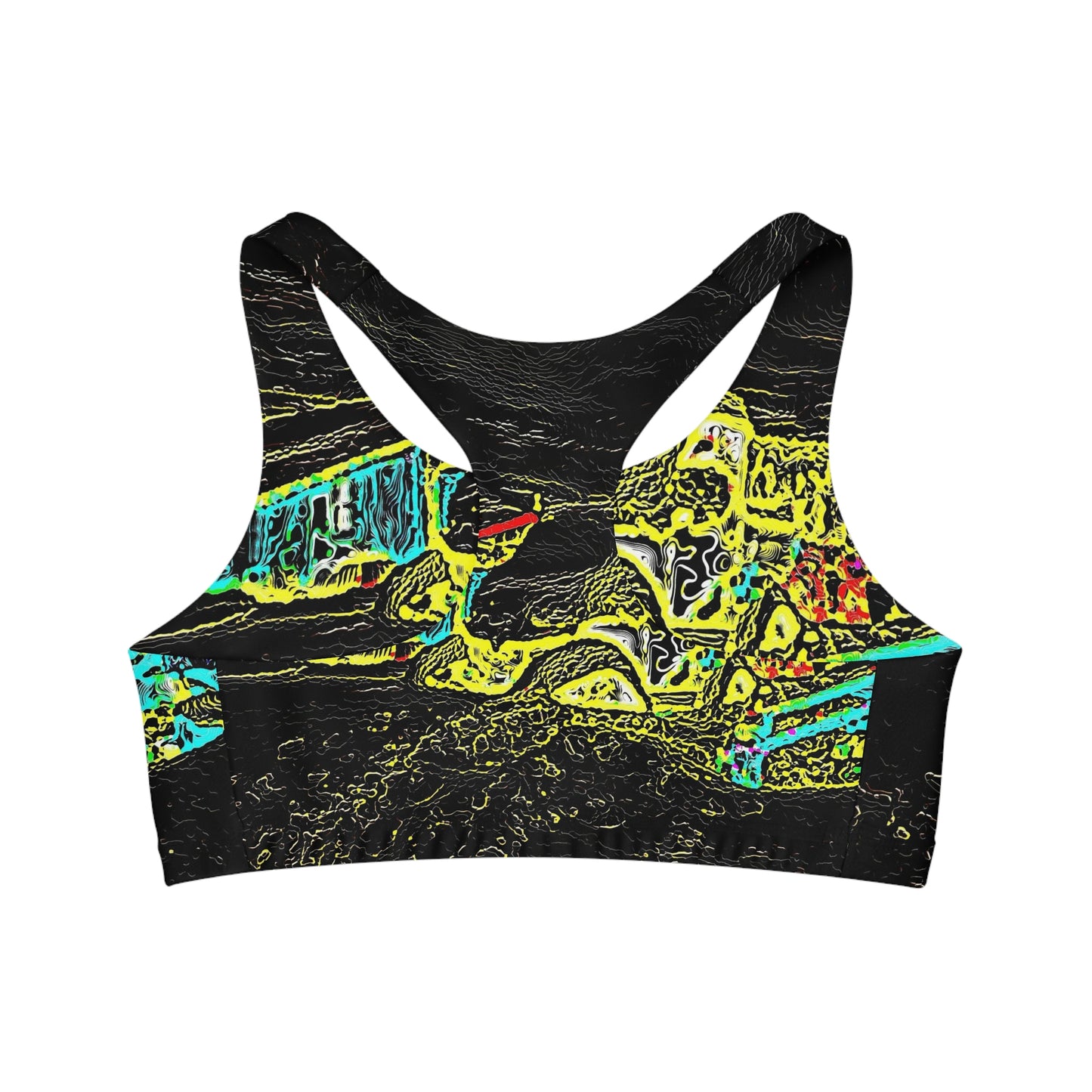 Seamless Sports Bra (AOP) ... "Snow Vehicle In Snow Storm At-Rest" ... Circa 12Mar23 ... Central Idaho ... 18-Hours Rendering Time: Original Works ...