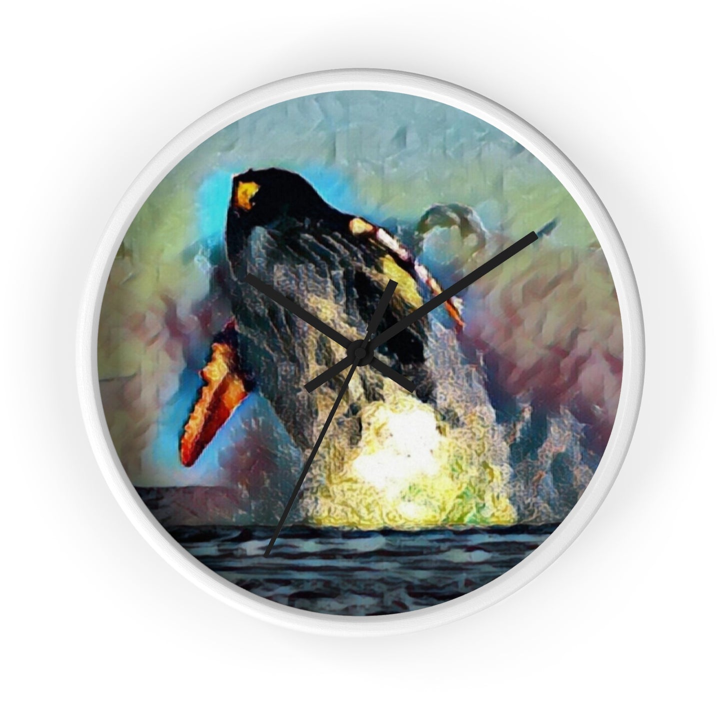 Wall Clock ... An Extraordinary Humpback Breach ... 'With Explosive Energy' ... Family Archives (KPH) ... Circa: 21st Century. Maui, HI ... Original Works ...