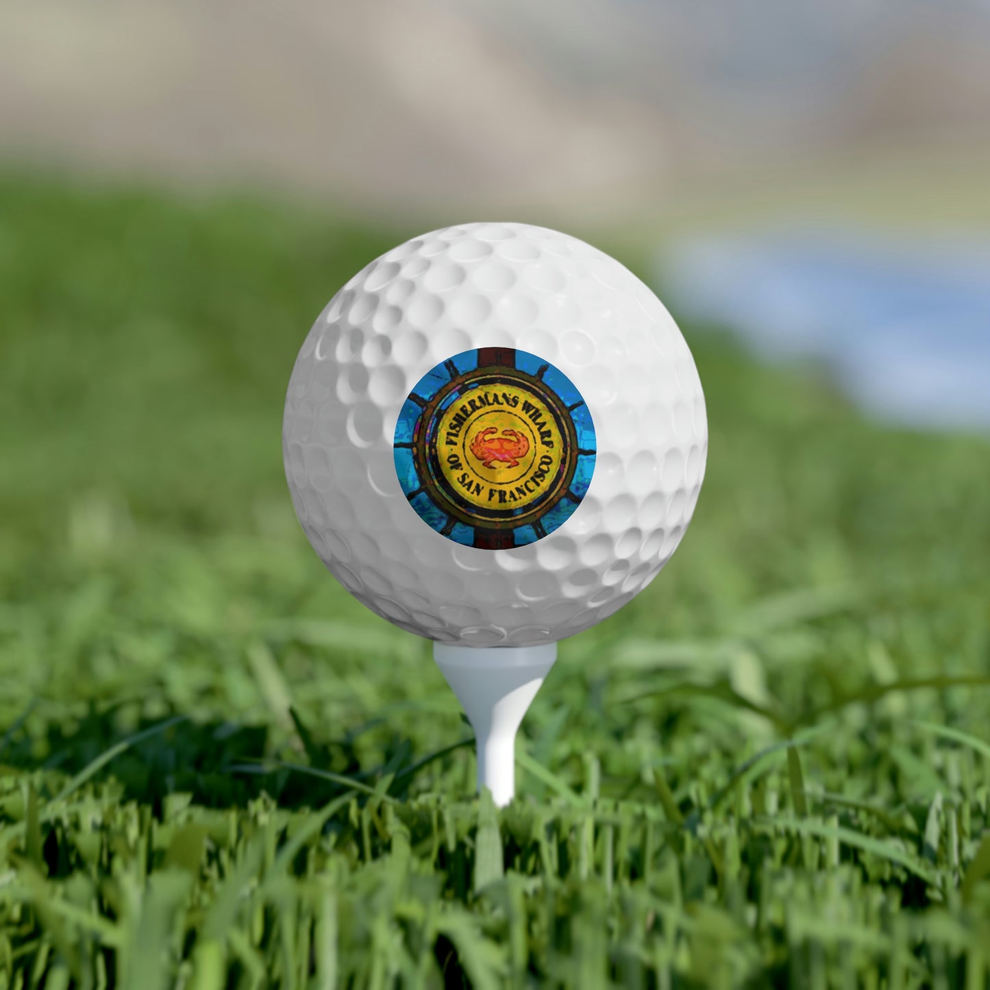 Golf Balls, 6pcs ... "No.9 Fishermen's Grotto - Fishermen's Wharf, SF, California" ... Family Archives: 1970's ... Original Works ...