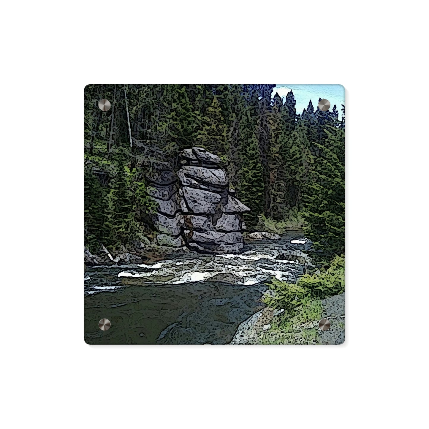 Acrylic Wall Art Panels ... "I Am Innocent" ... Tricky-Dick Immortalized ... Nixon Rock: Along The River ... Central Idaho, Summer 2020 ... Original Works ...