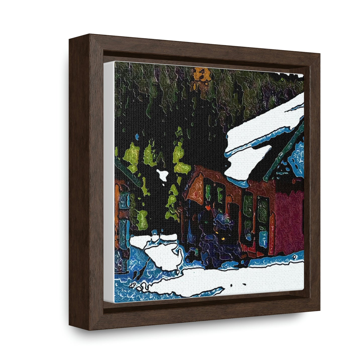 Gallery Canvas Wraps, Square Frame ... "A Rider Passeth-Through-It" ... Colors Galore & A Bit Of Impressionism ... Original Works. Winter 2021. Central Idaho. Rendering Time: 12 Hours ...