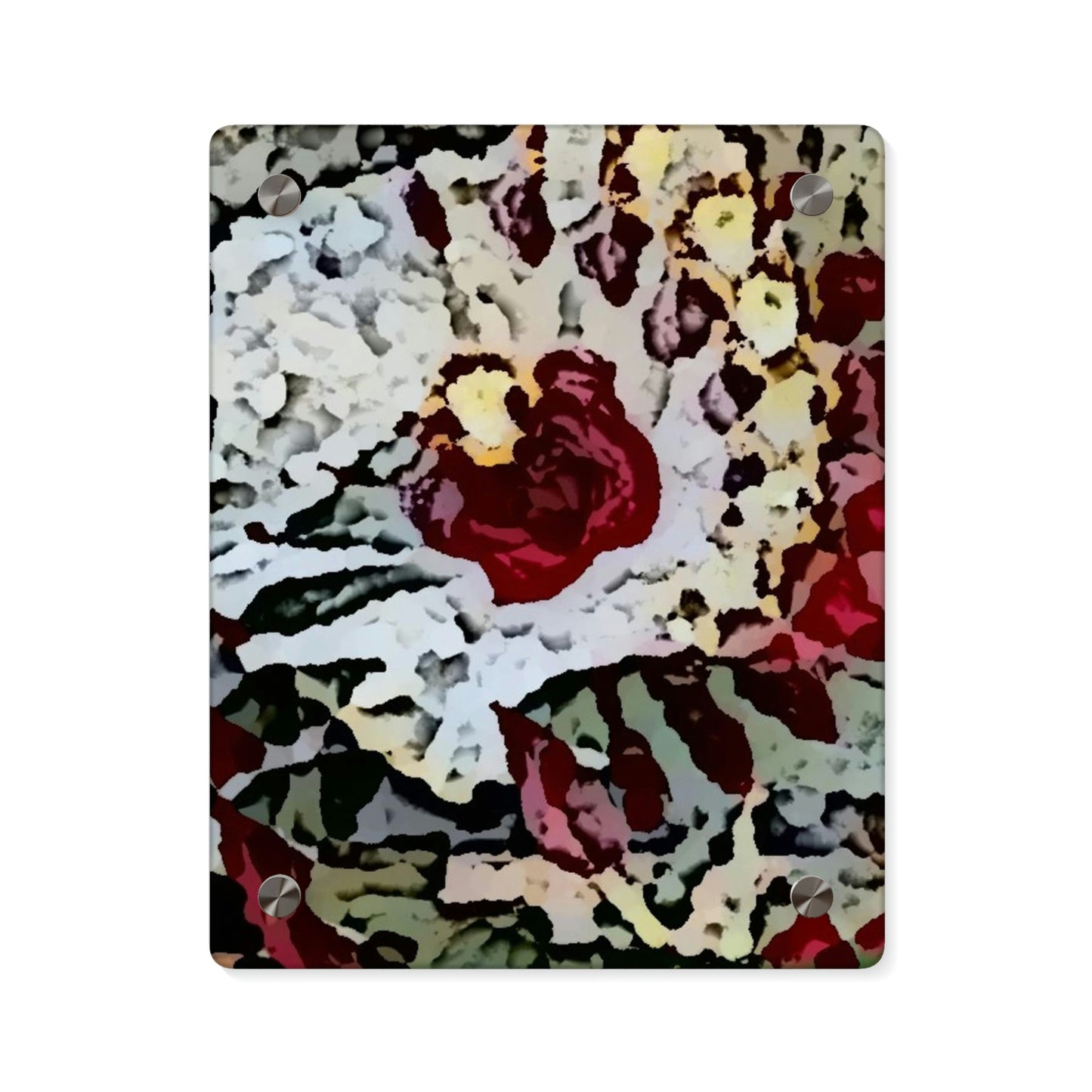 Acrylic Wall Art Panels ... "A Friendly Flower" ... Pointsettia 'Pointing' ... Original Works ... (Supplied Photograph) ...